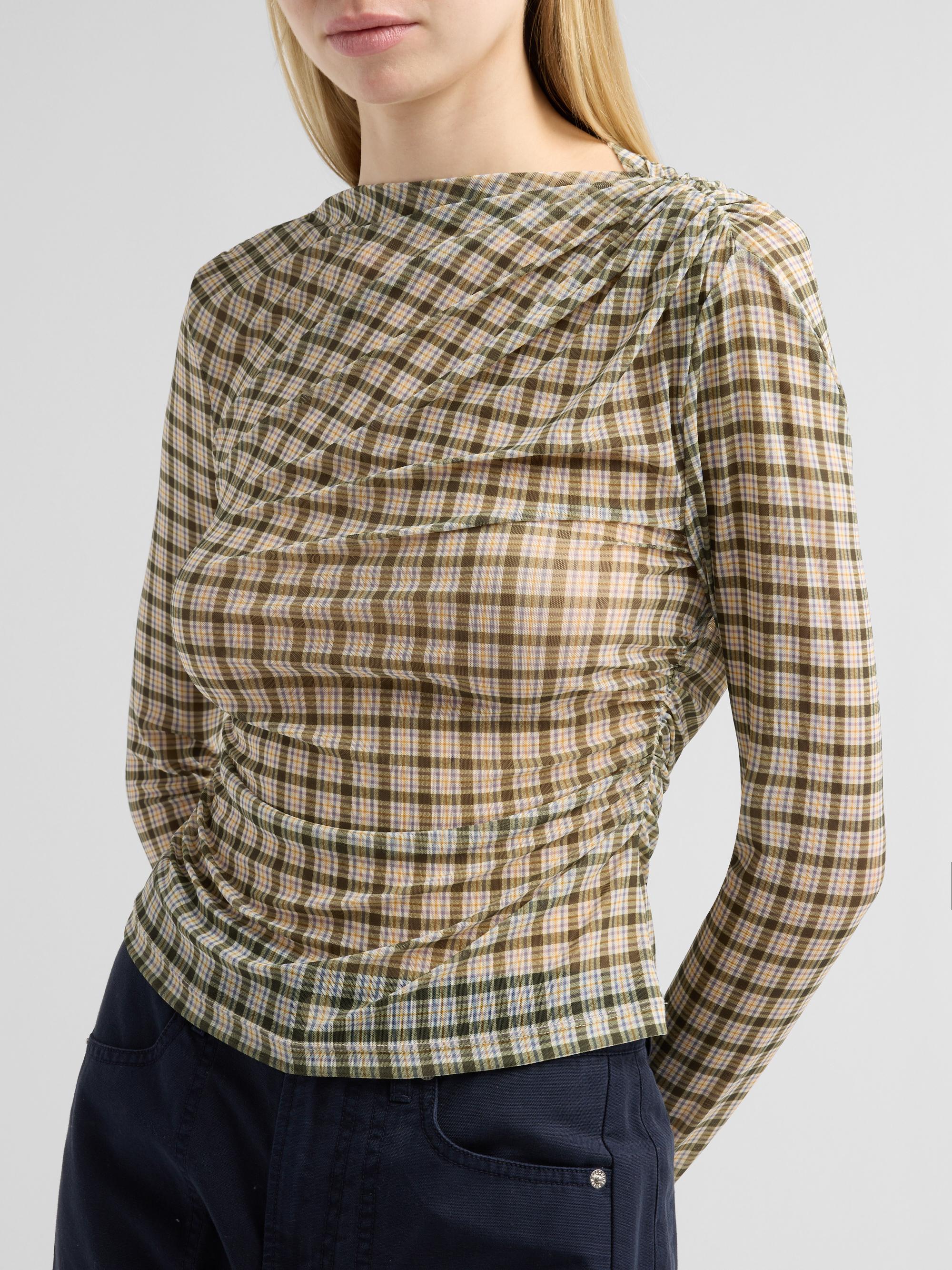 Veronica Beard Nuvina Checked Draped Top | Saks Fifth Avenue