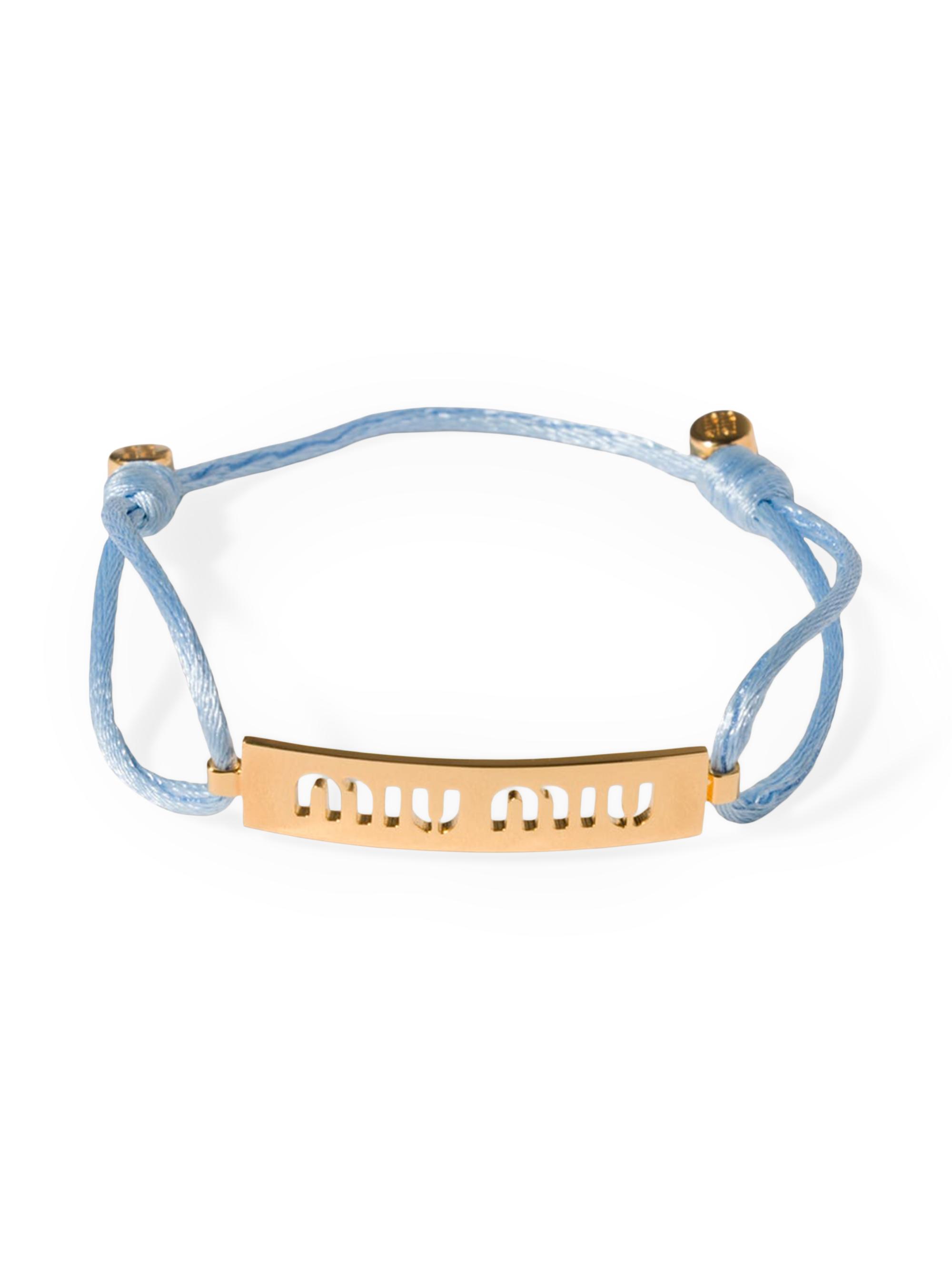Miu Miu Women's Metal and Cord Bracelet - Blue Multi