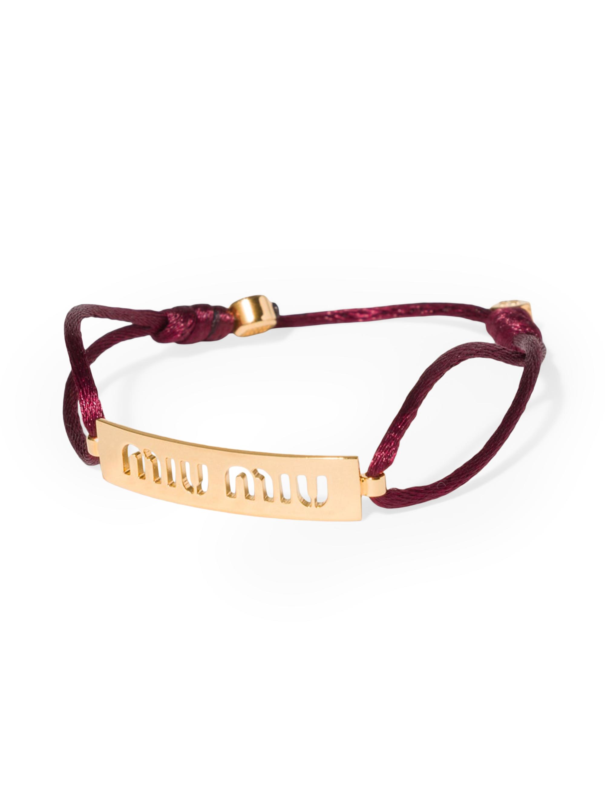 Miu Miu Women's Metal and Cord Bracelet - Red Multi