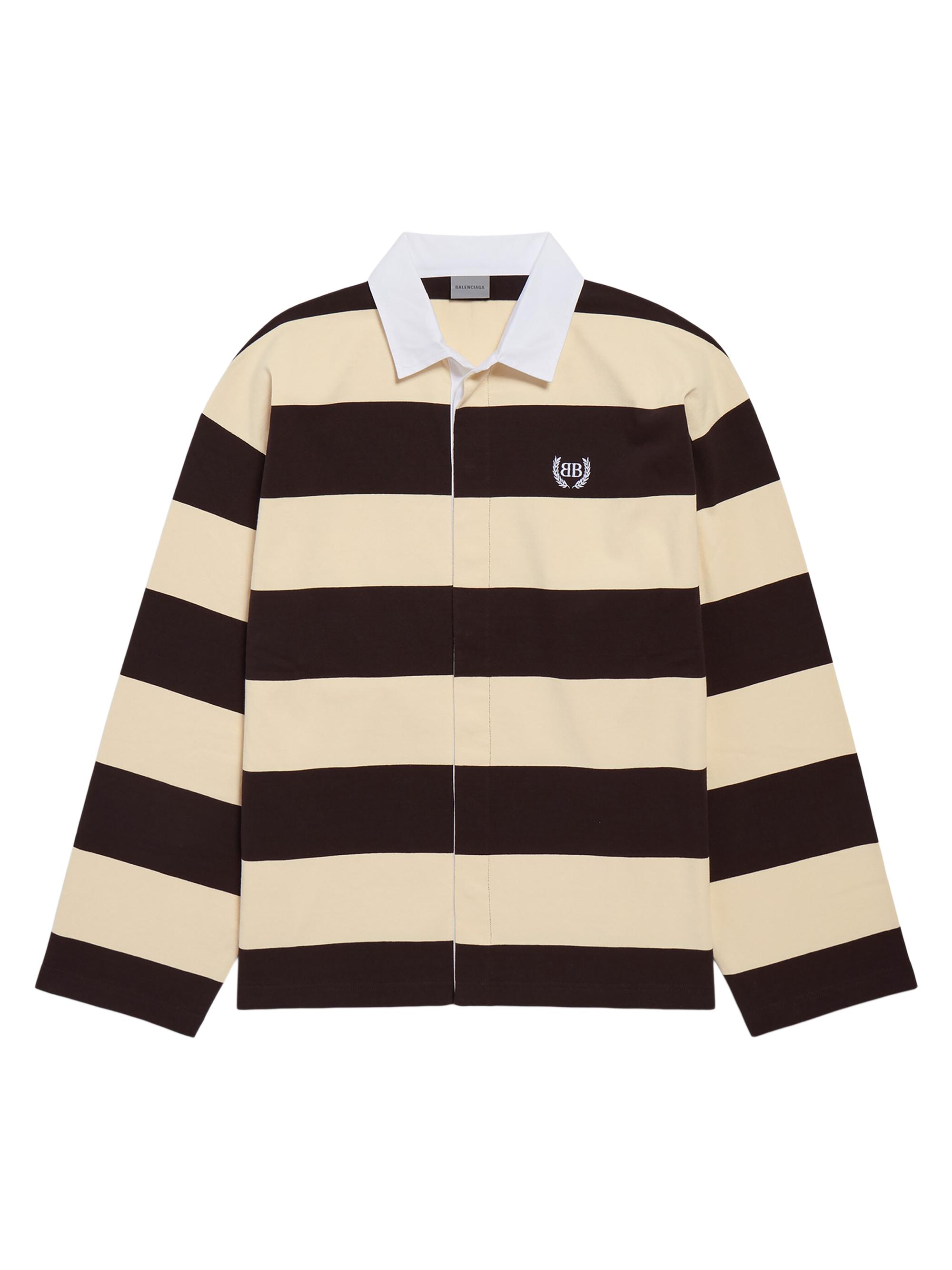 Balenciaga Men's Polo Shirt - Dark Brown Beige