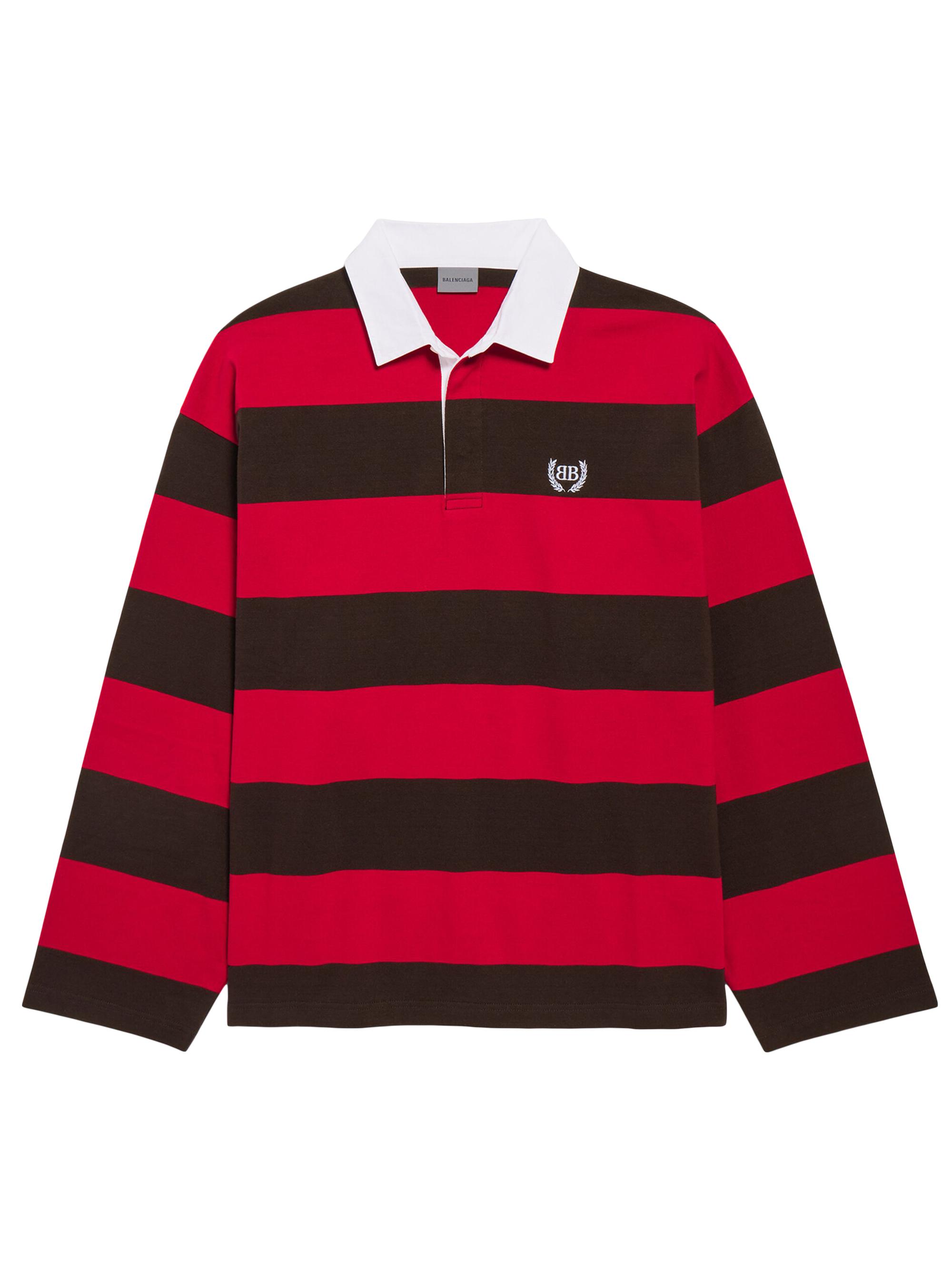 Balenciaga Men's Long-Sleeve Polo Shirt - Dark Brown