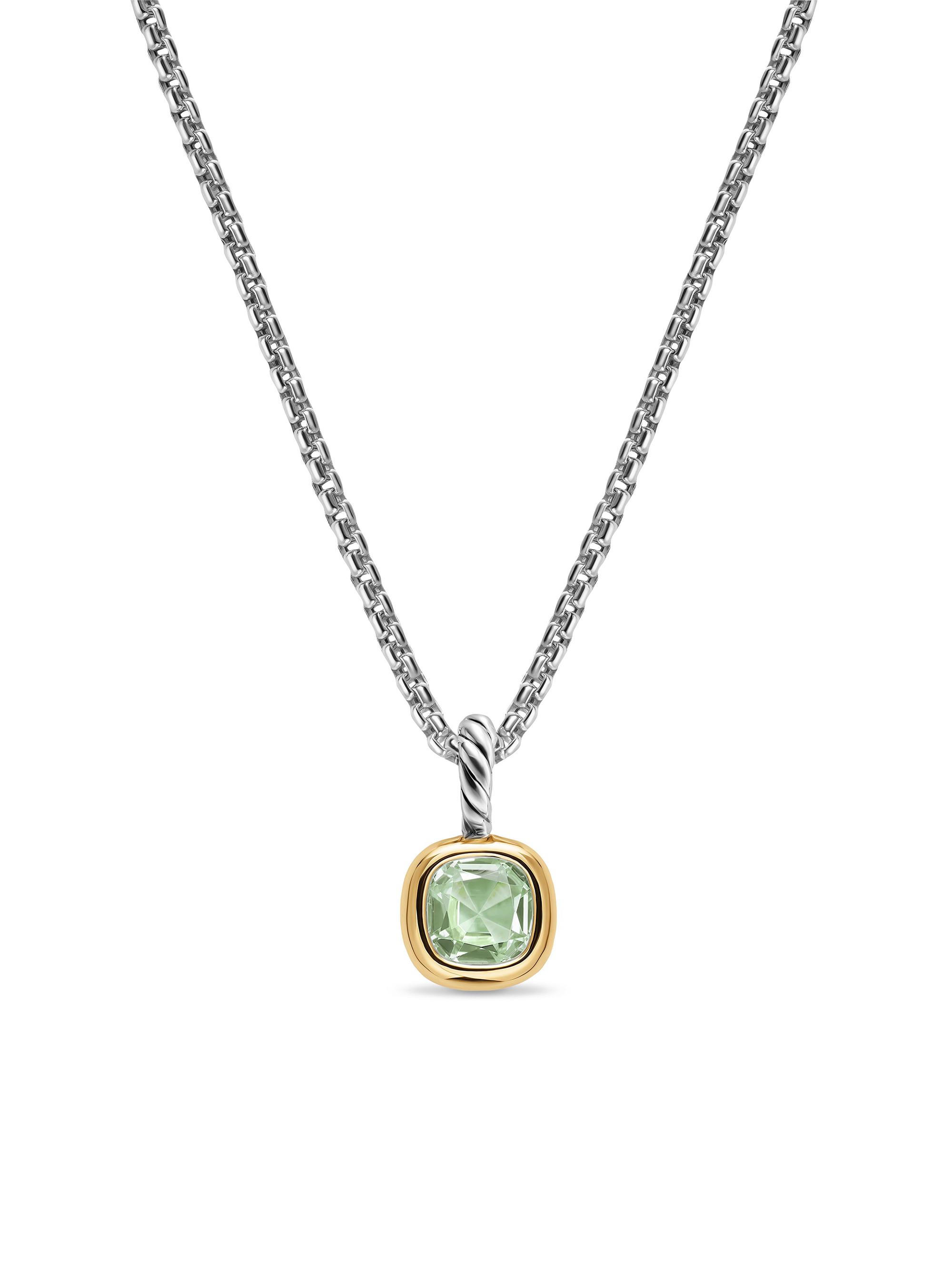 David Yurman Women's Mini Cushion Cut Amulet in Sterling Silver - New Prasiolite