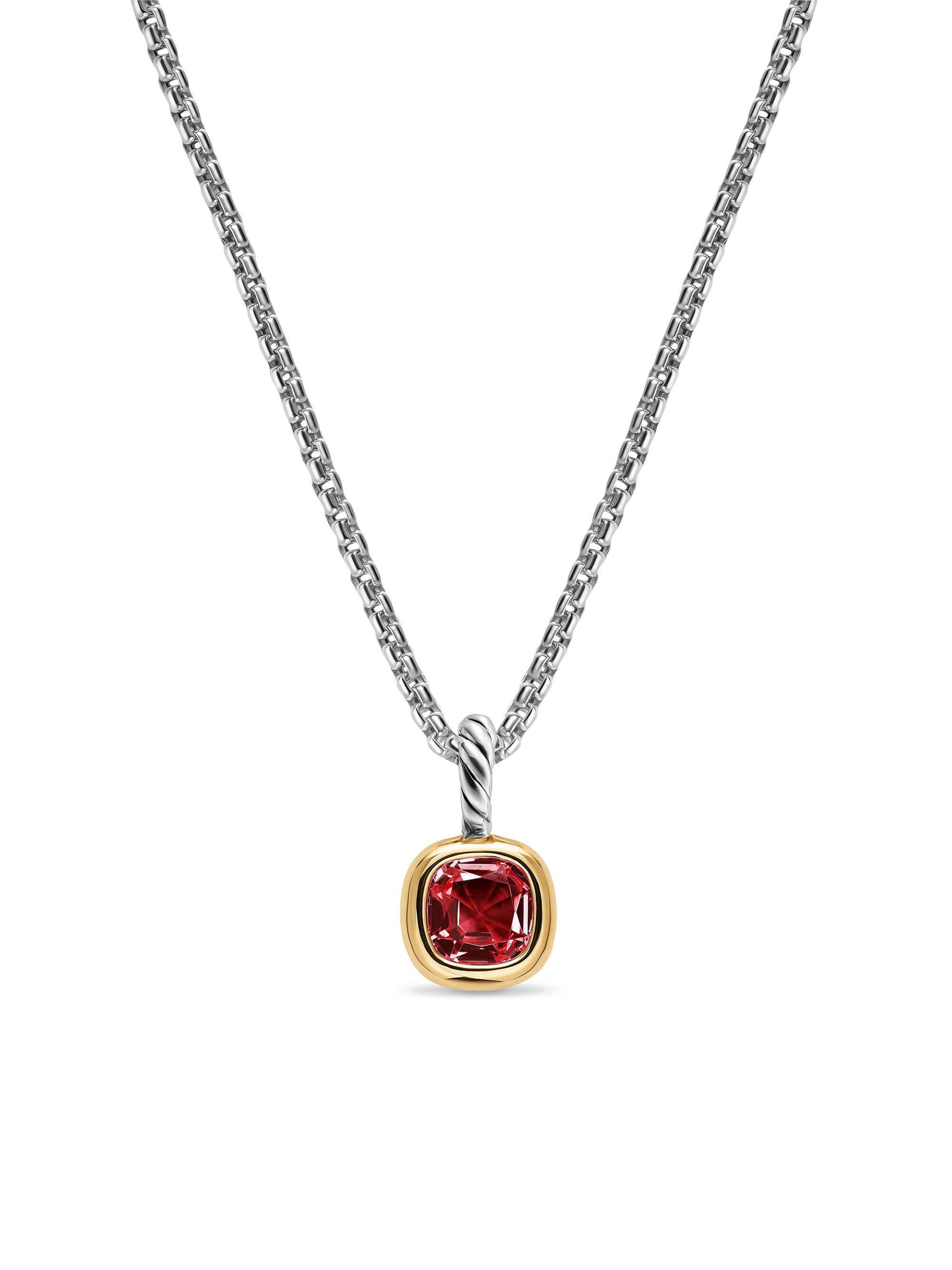 David Yurman Women's Mini Cushion Cut Amulet in Sterling Silver - Rhodolite Garnet