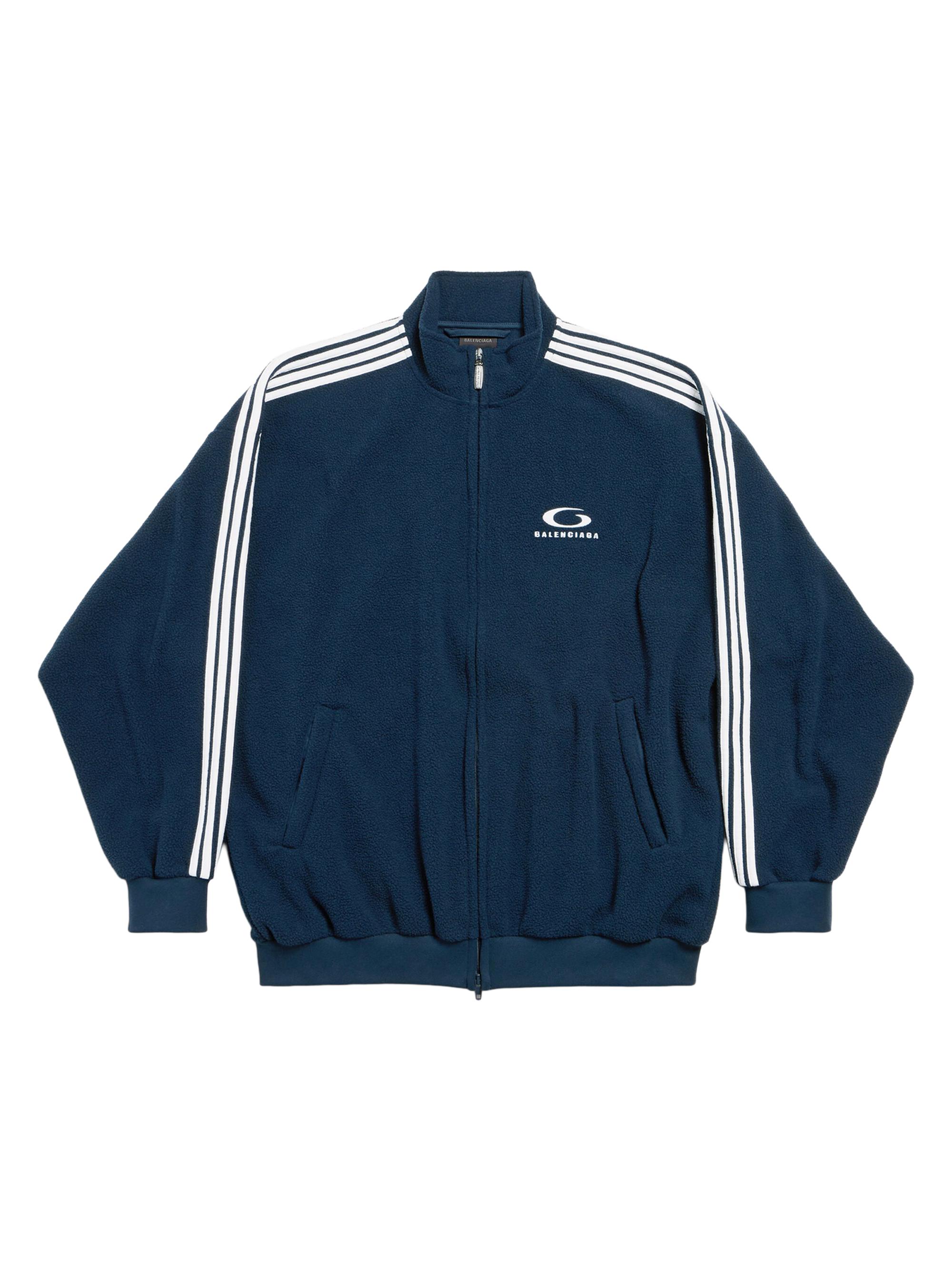 Balenciaga Men's Loop Sports Icon Zip-Up Jacket - Navy White