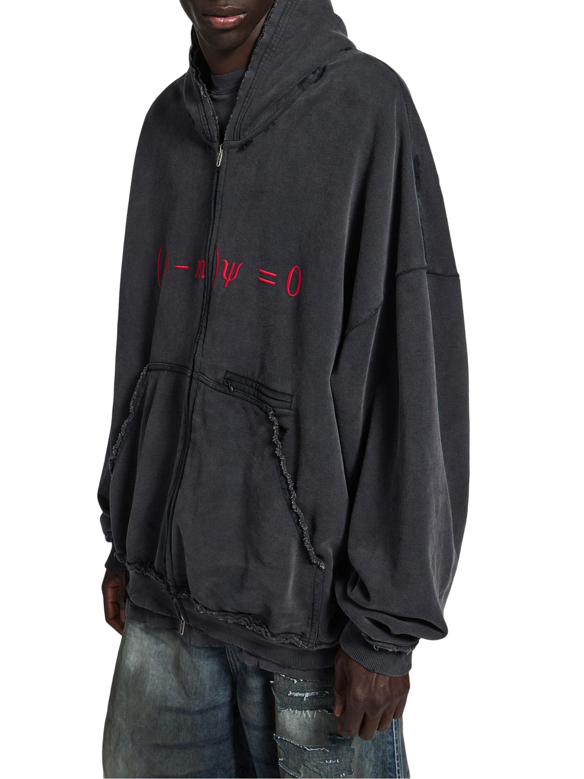 Balenciaga Dirac Equation Pulled Zip-Up Large Fit Hoodie | Saks