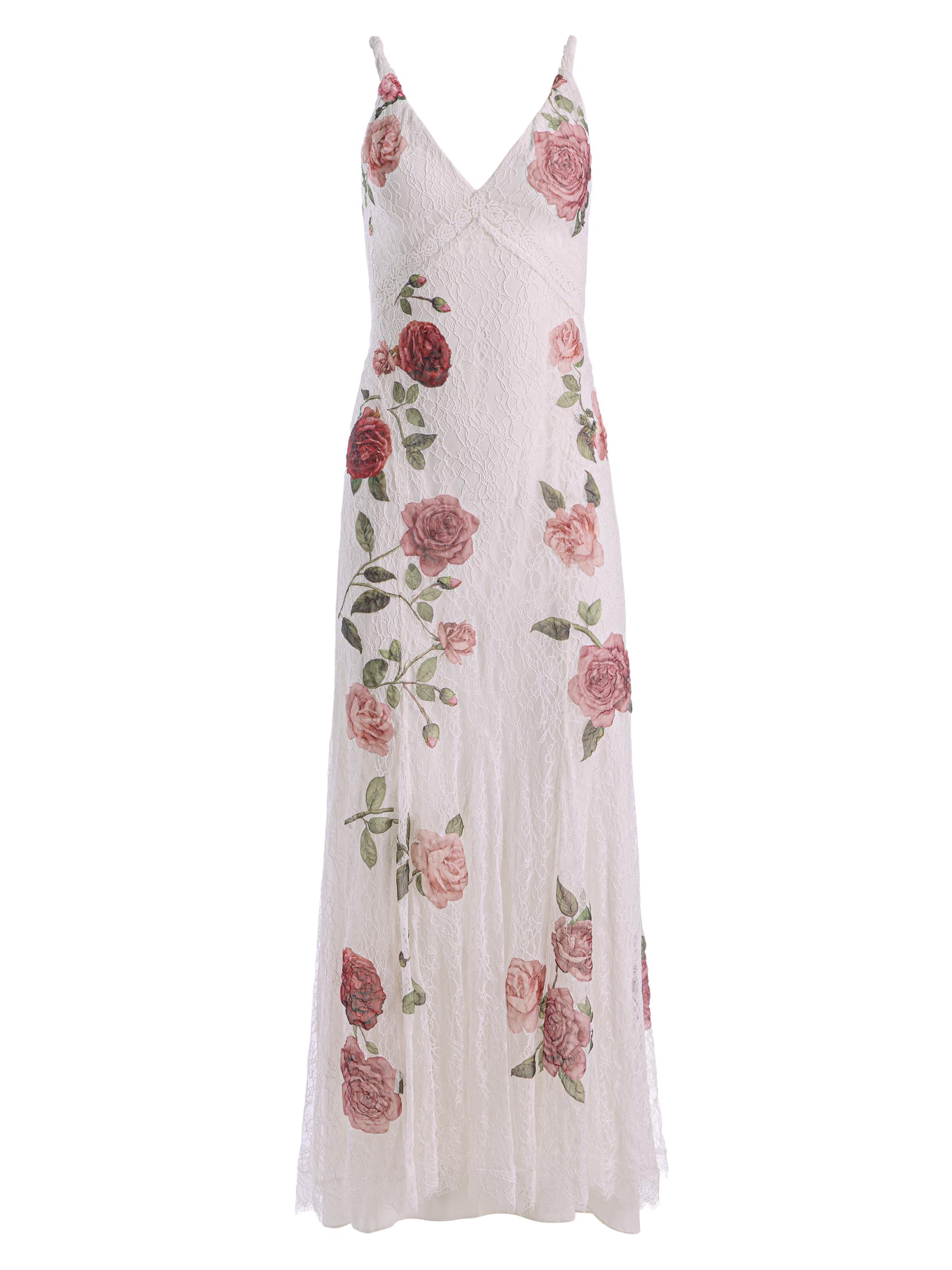 ALICE + OLIVIA Women's Nisa Floral Lace A-Line Maxi Gown - Garden Gossip Off White