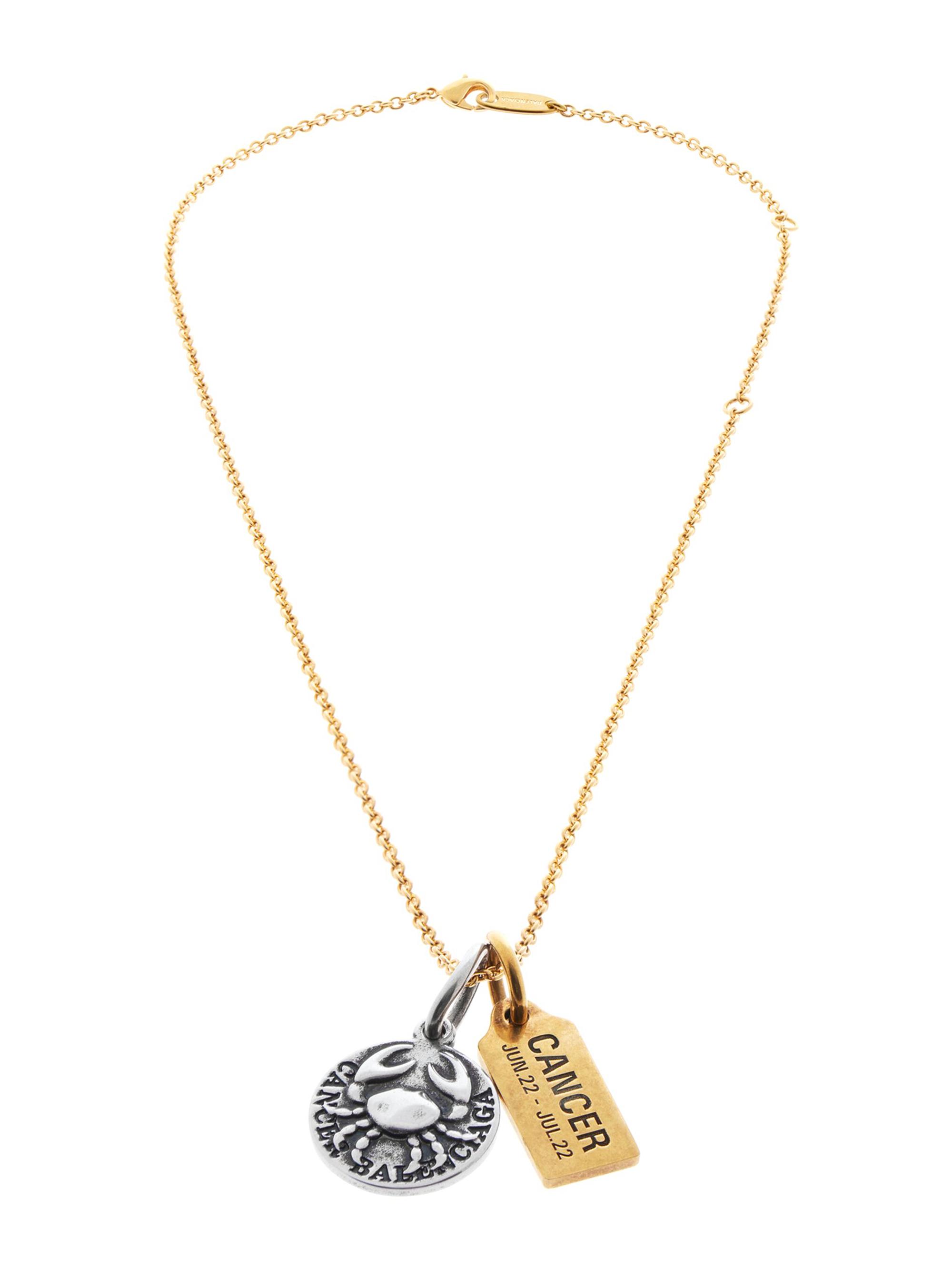 Balenciaga Men's Horoscope Cancer Necklace - Gold Silver