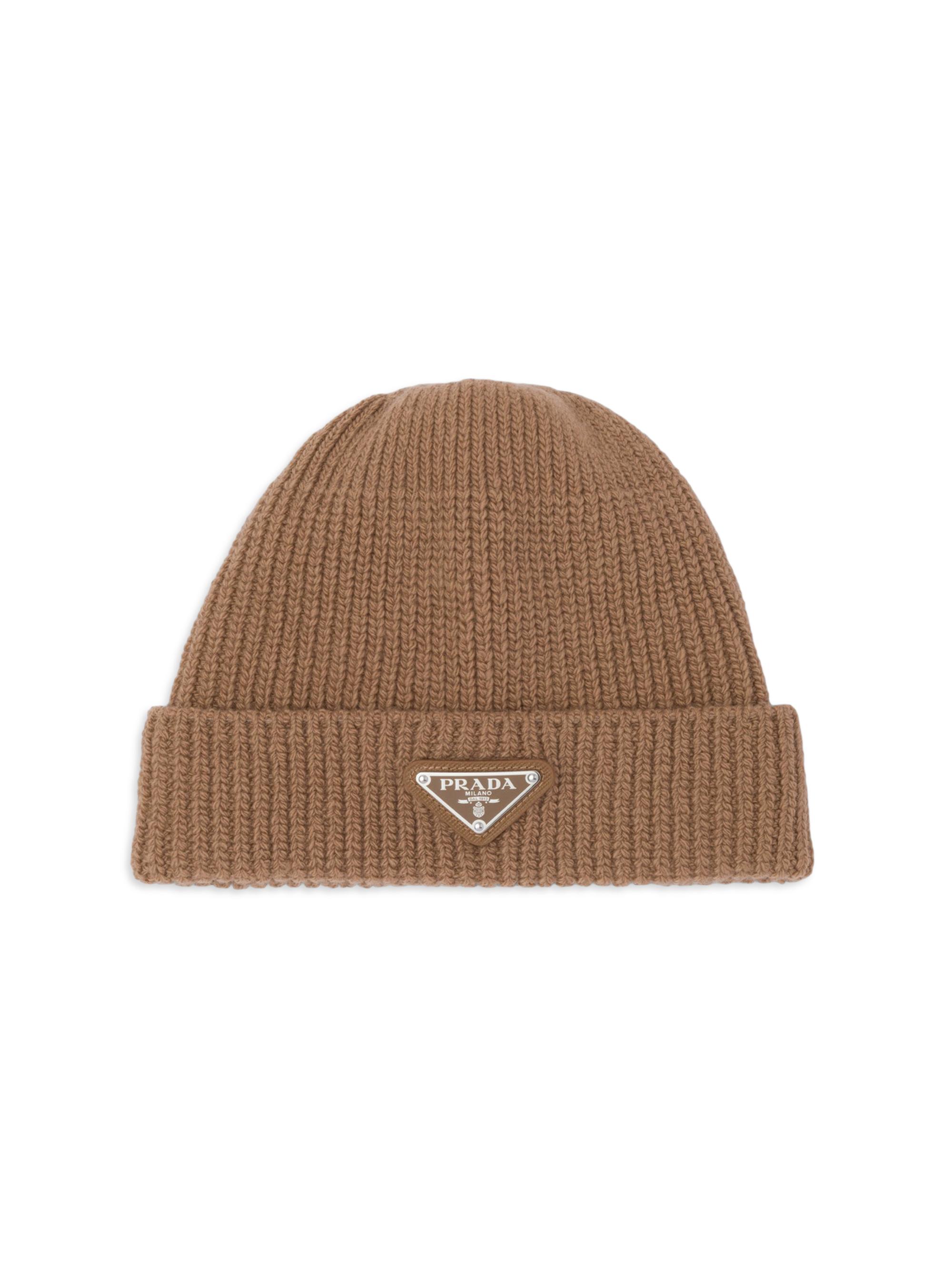 Prada Men's Wool and Cashmere Beanie - Brown | Thumbnail 4