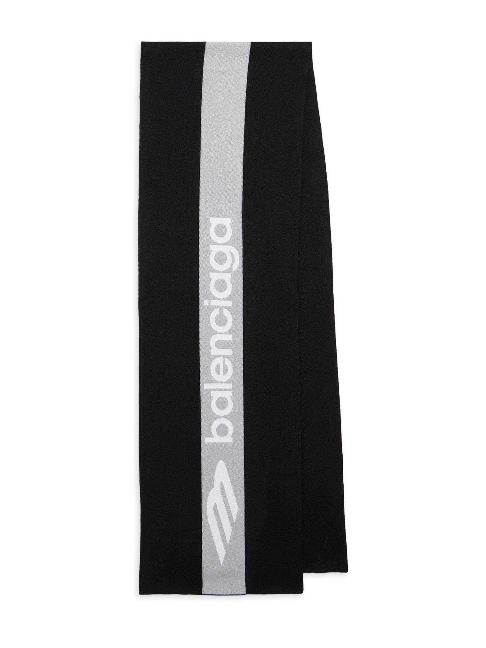 Balenciaga Men's 3B Sports Icon Sporty Scarf - Black White