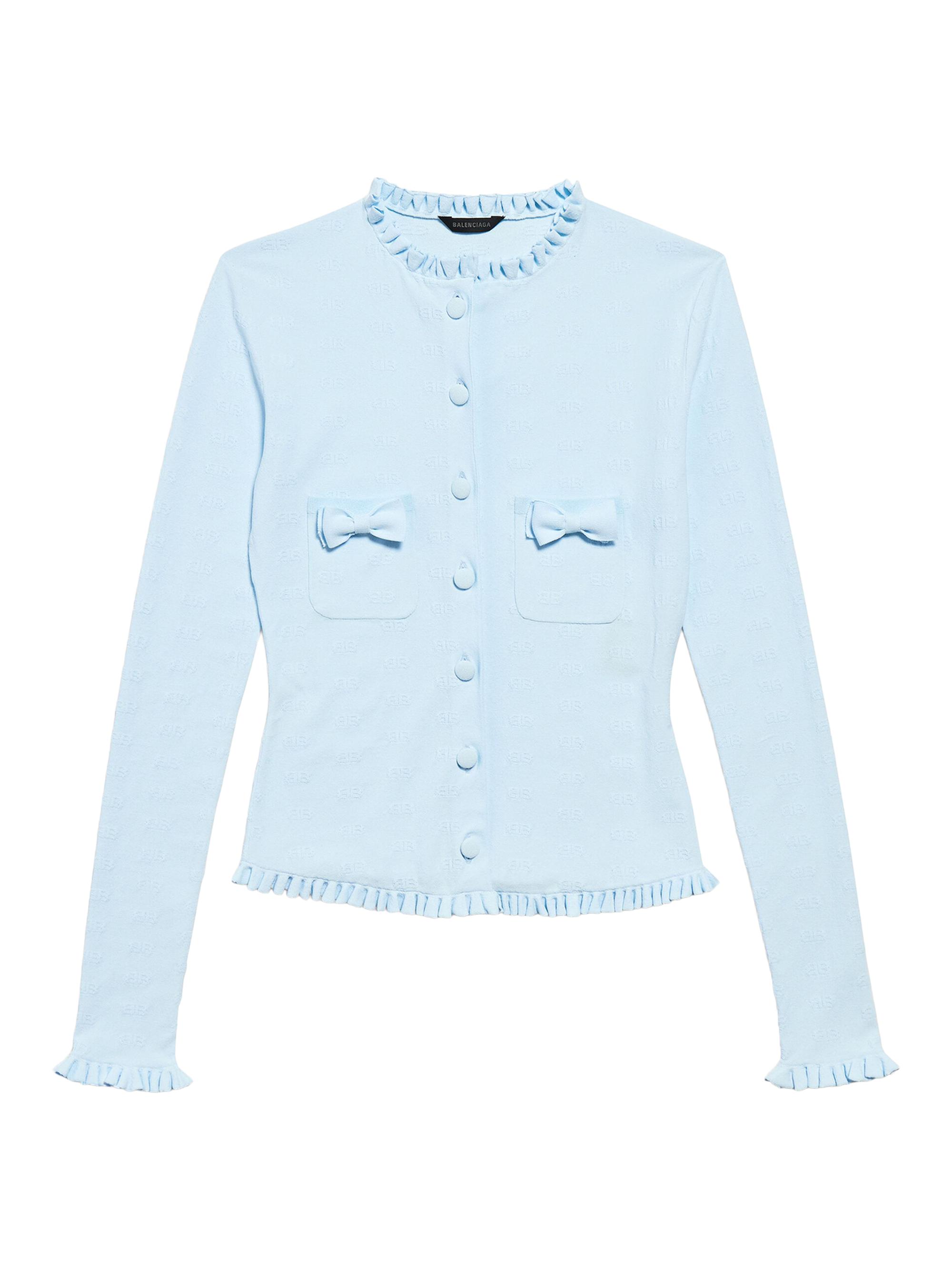 Balenciaga Women's Fitted Cardigan - Light Blue