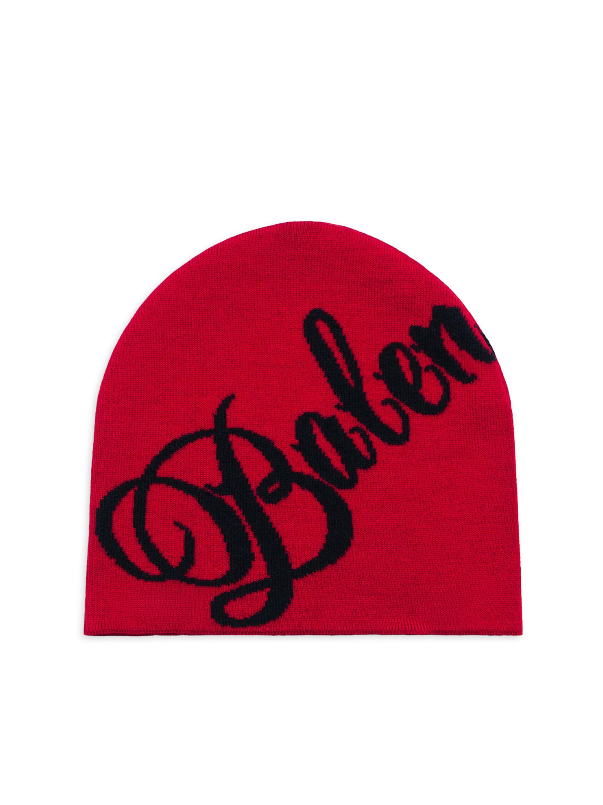Balenciaga Men's Big B Beanie - Red Black