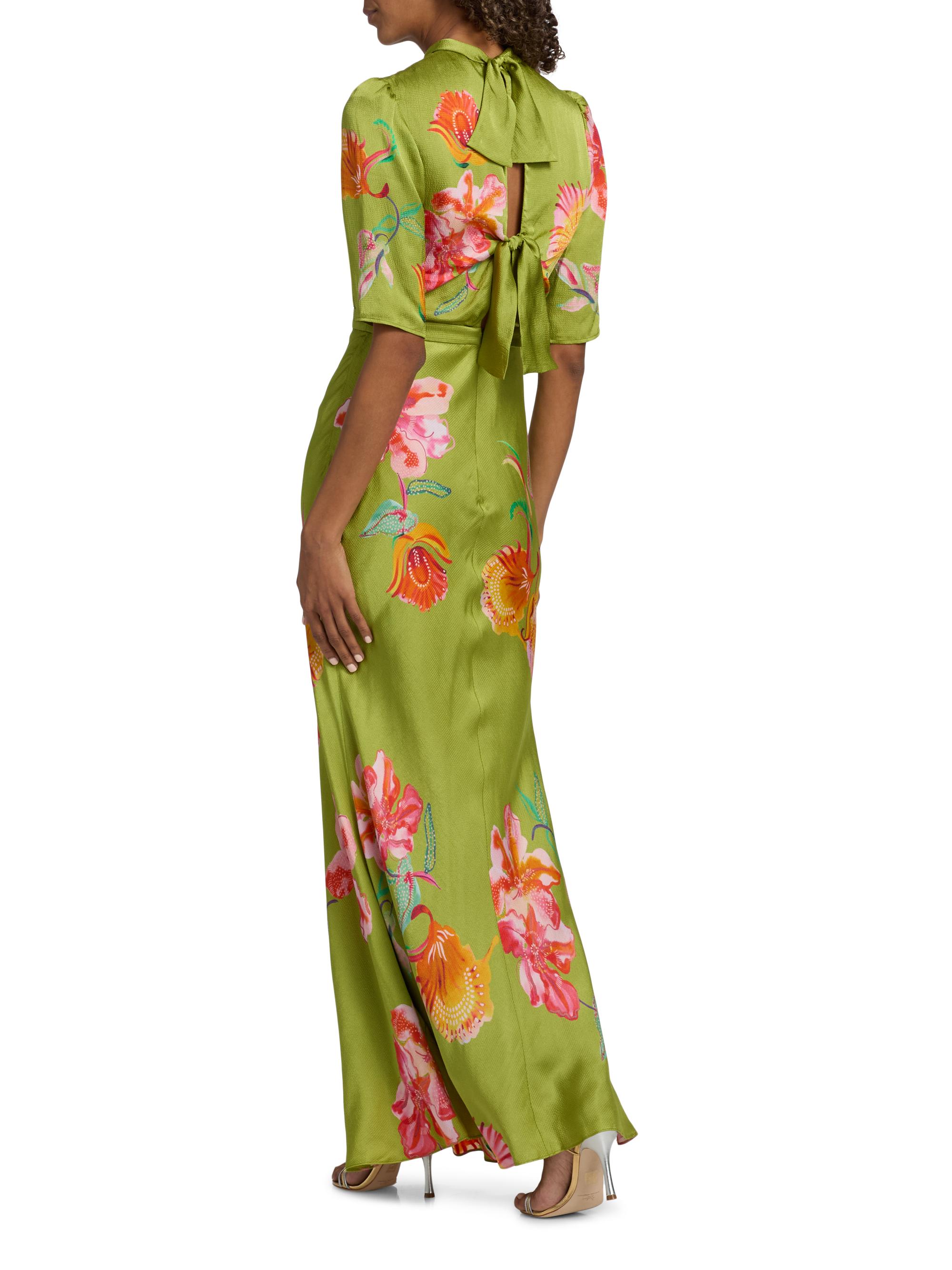 Saloni Women's Adele-B Floral Satin Maxi Dress - Lilia Garden Placement | Thumbnail 5