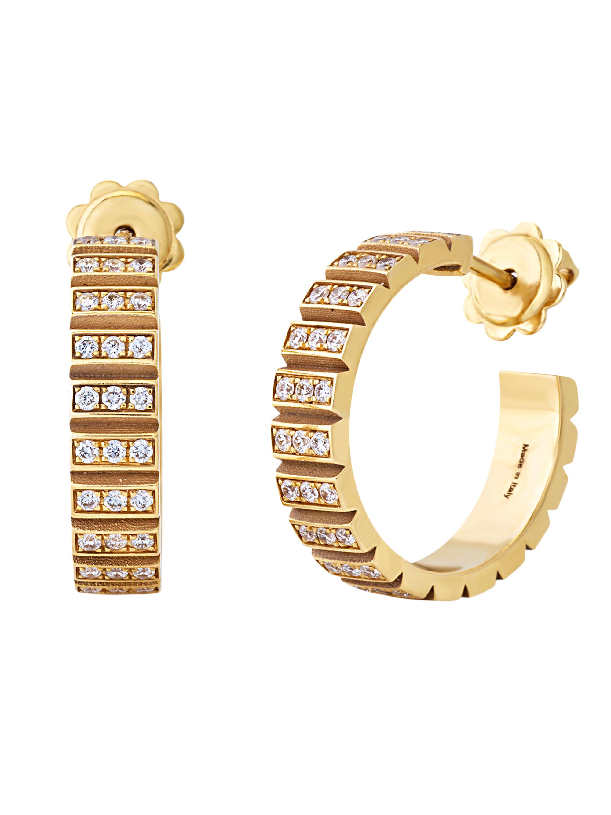 Chiarelli Milano Women's Riflessi 18K Yellow Gold & 0.96 TCW Diamond Hoop Earrings - Yellow Gold