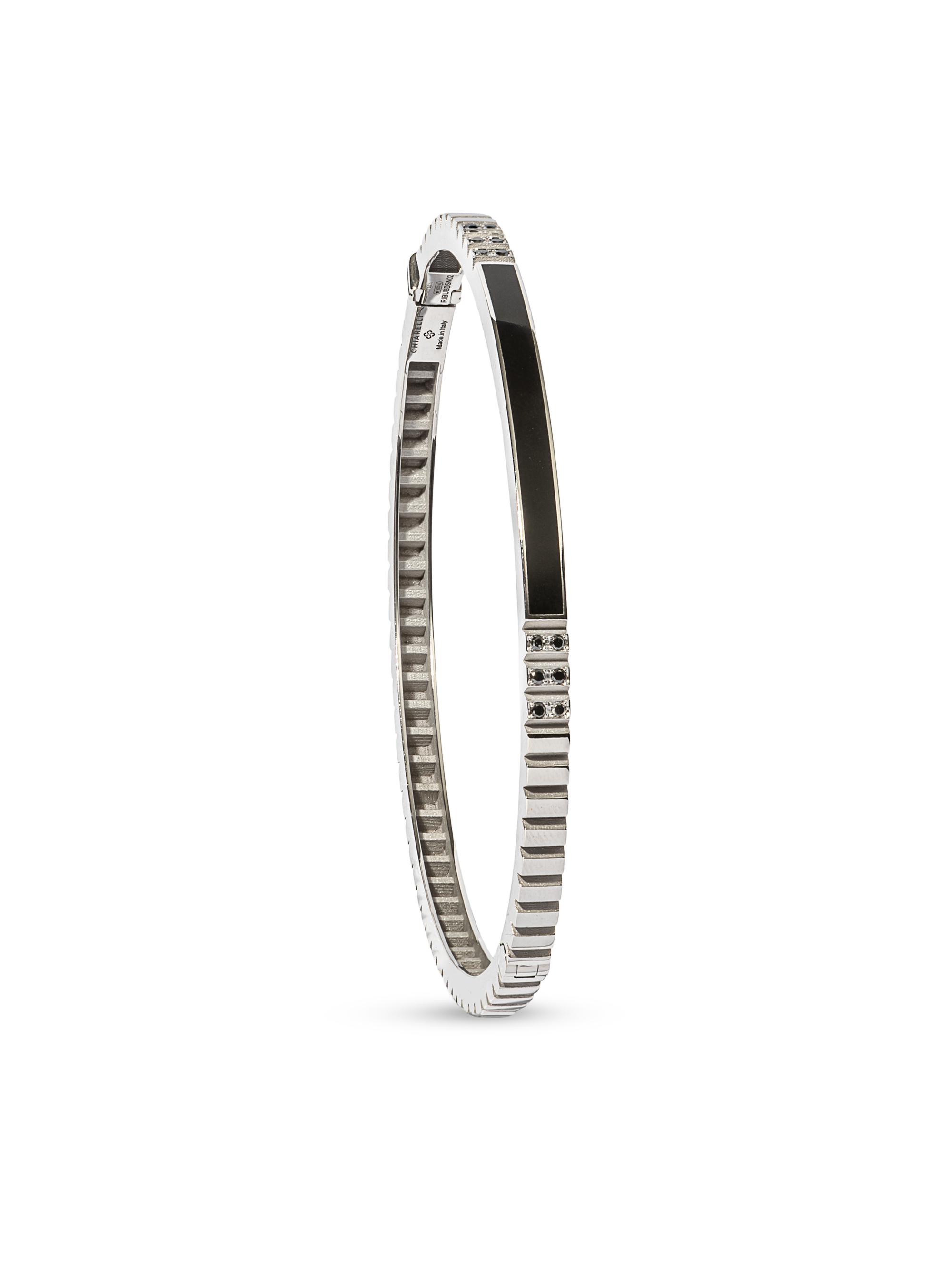Chiarelli Milano Women's Riflessi 18K White Gold, Enamel & 0.13 TCW Black Diamond Bangle - White Gold