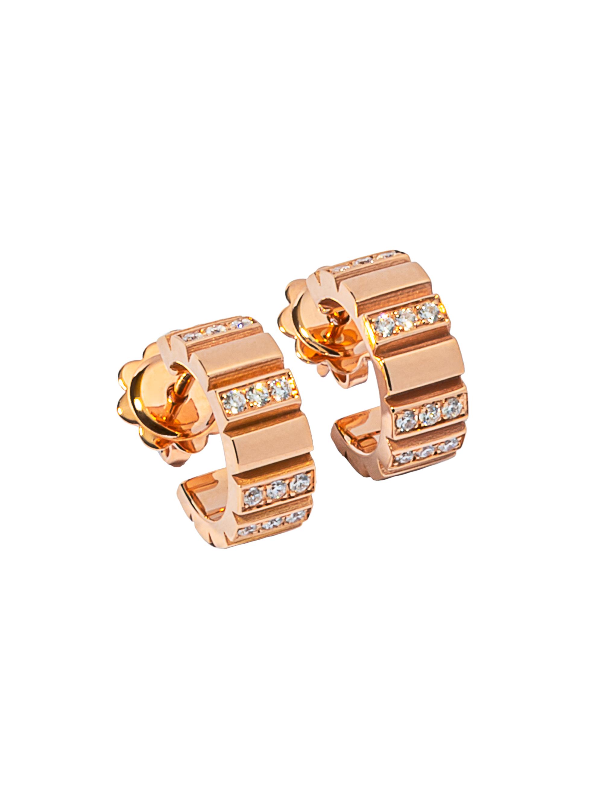 Chiarelli Milano Women's Riflessi 18K Rose Gold & 0.38 TCW Diamond Huggie Earrings - Rose Gold