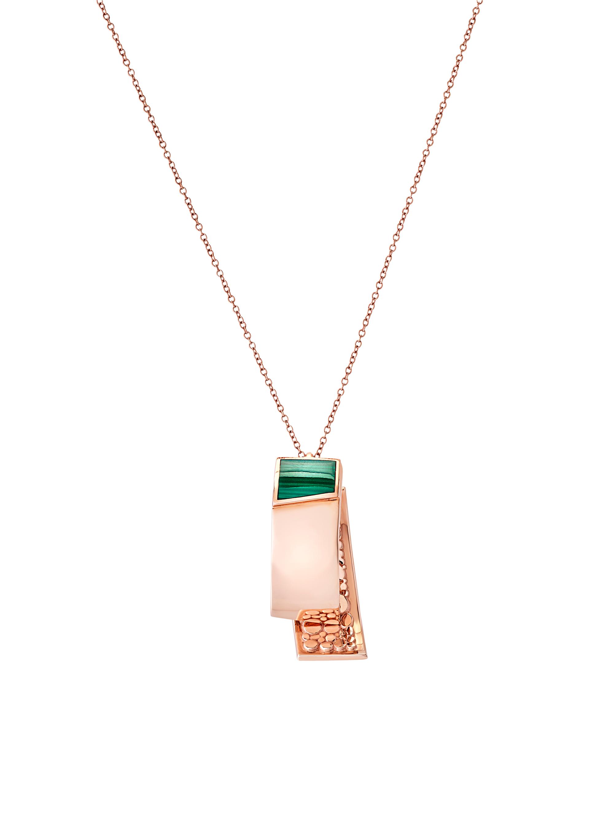 Chiarelli Milano Women's Volumi 18K Rose Gold & Malachite Pendant Necklace - Rose Gold