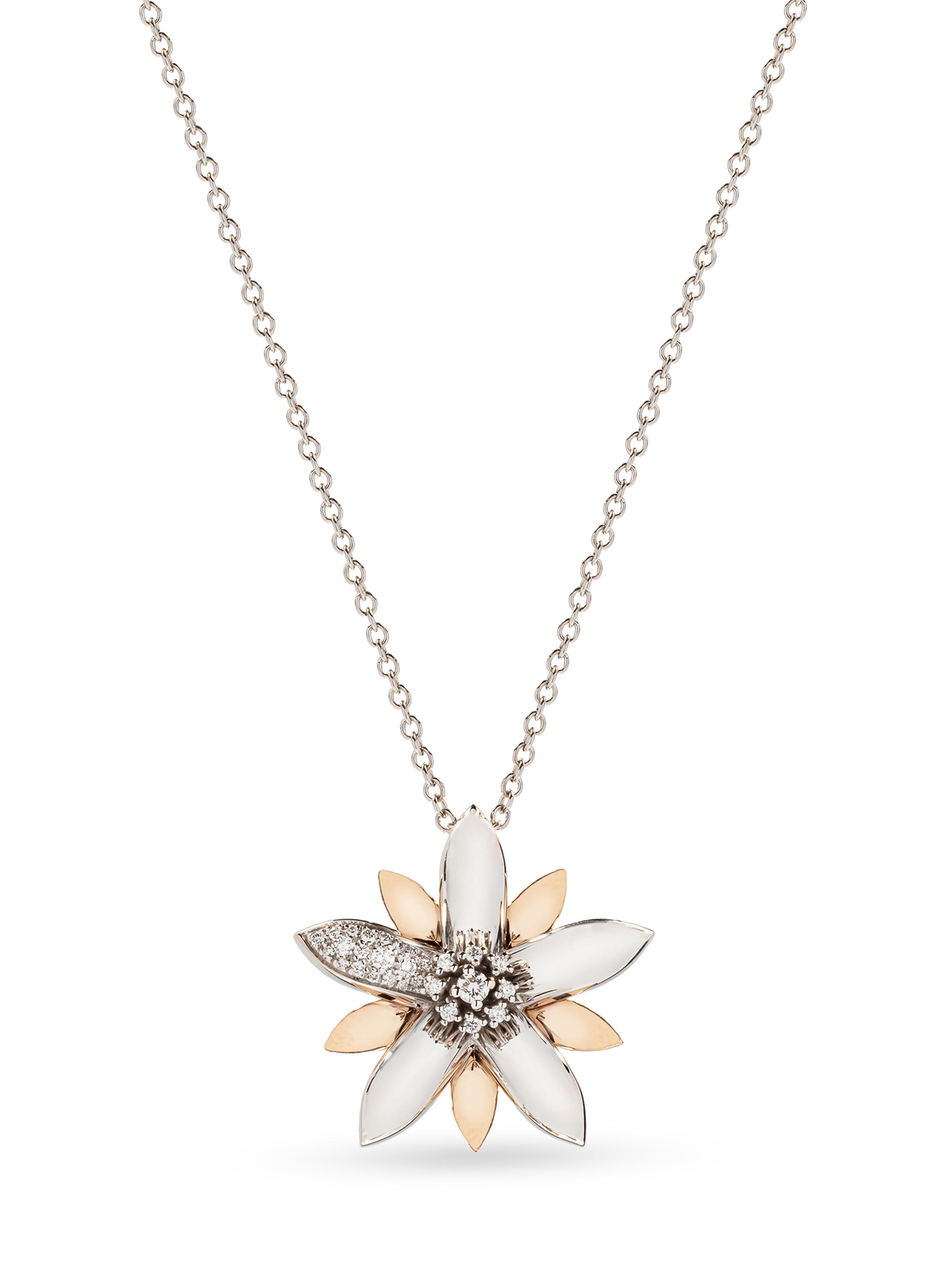 Chiarelli Milano Women's Amalfi Two-Tone 18K Gold & 0.11 TCW Diamond Lemon Blossom Pendant Necklace - Rose Gold