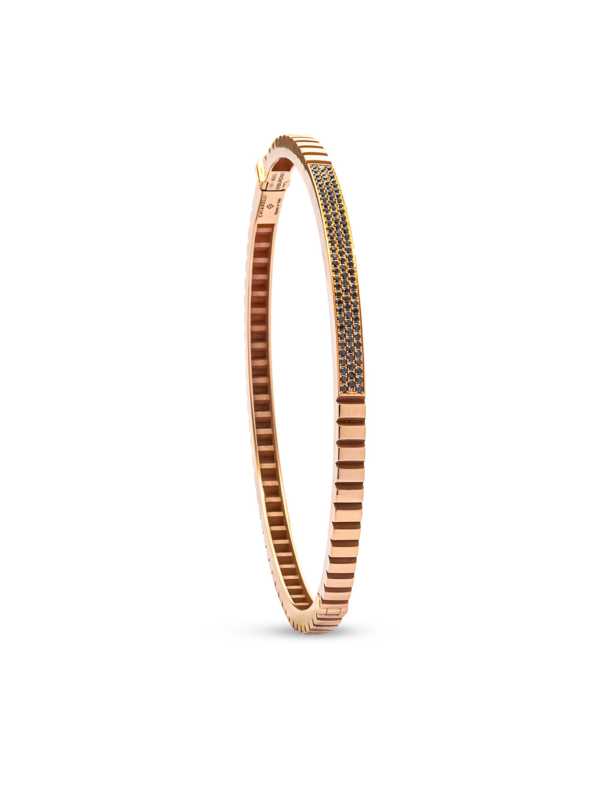 Chiarelli Milano Women's Riflessi 18K Rose Gold & 0.44 TCW Black Diamond Bangle - Rose Gold