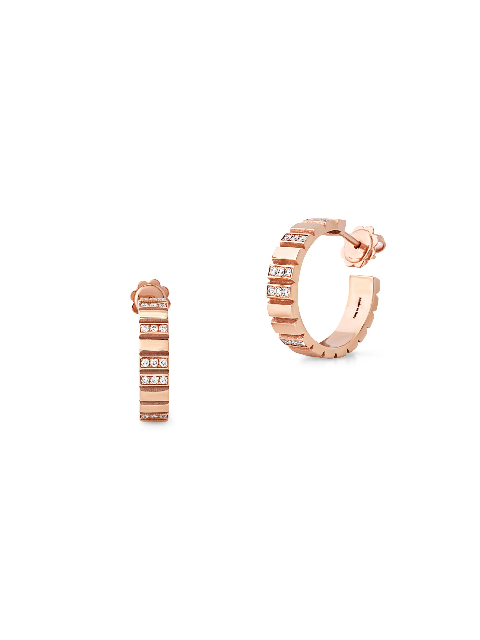 Chiarelli Milano Women's Riflessi 18K Rose Gold & 0.48 TCW Diamond Hoop Earrings - Rose Gold