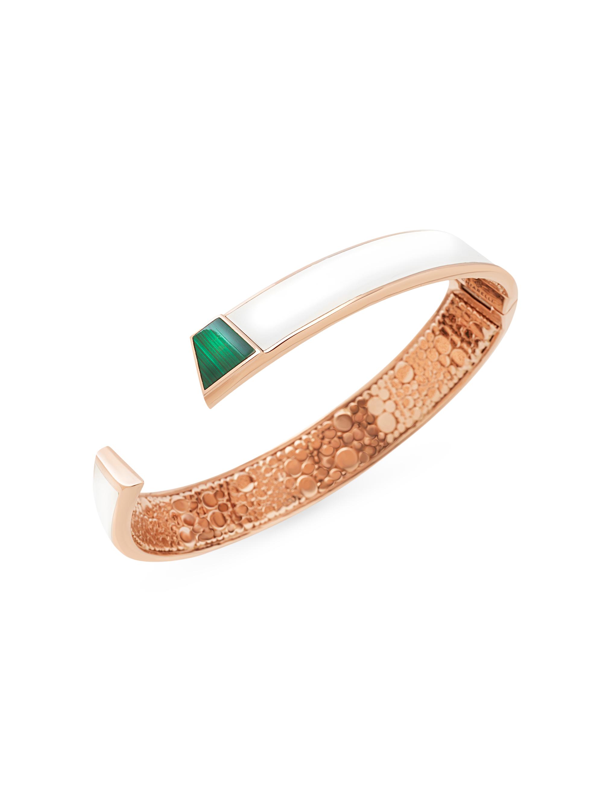 Chiarelli Milano Women's Volumi 18K Rose Gold, Enamel & Malachite Cuff - Rose Gold
