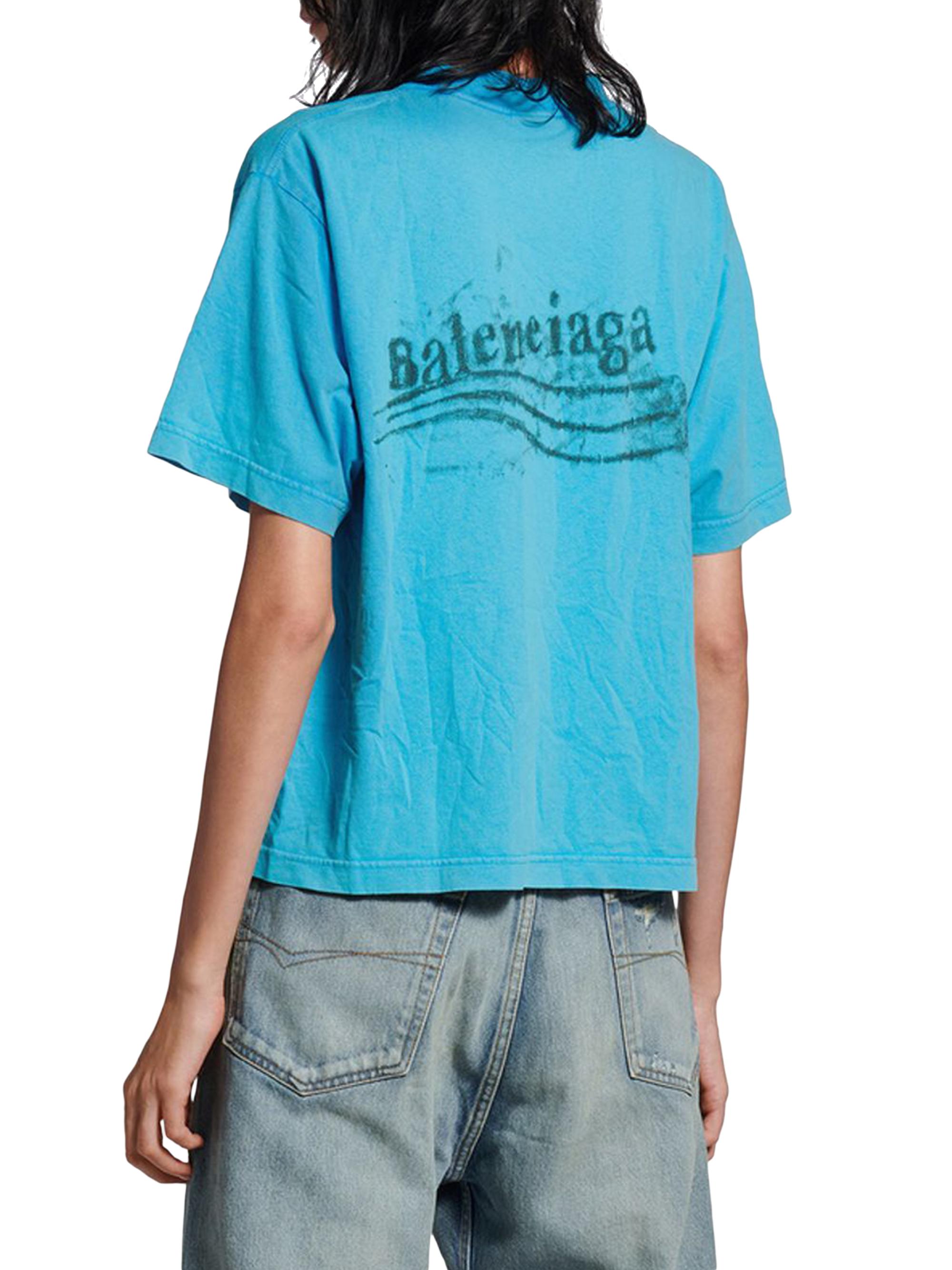 Balenciaga Washed Crayon Political Medium Fit T-Shirt | Saks Fifth
