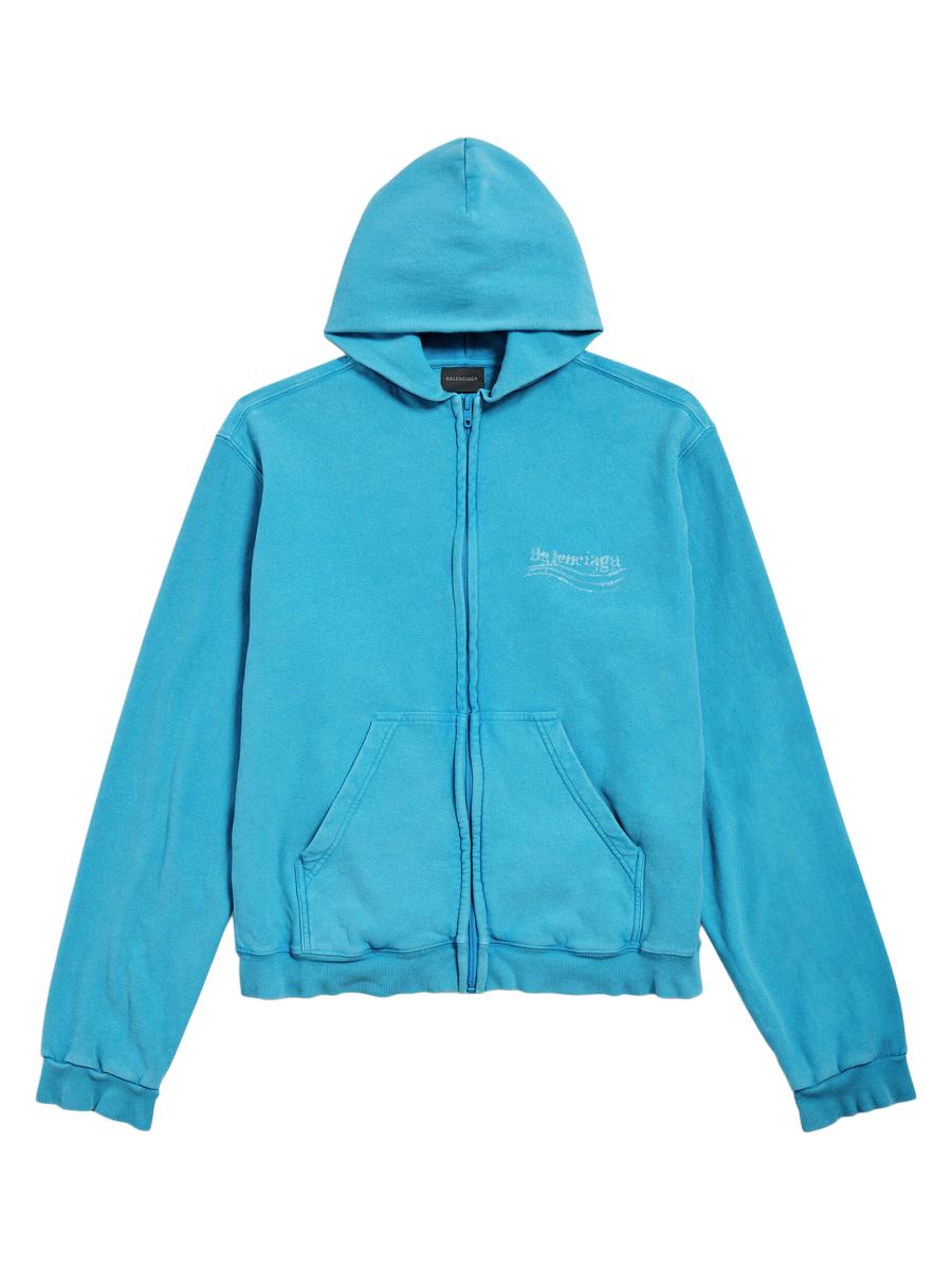BALENCIAGA WASHED CRAYON POLITICAL パーカー Balenciaga Washed Crayon Political Zip-Up Regular Fit Hoodie