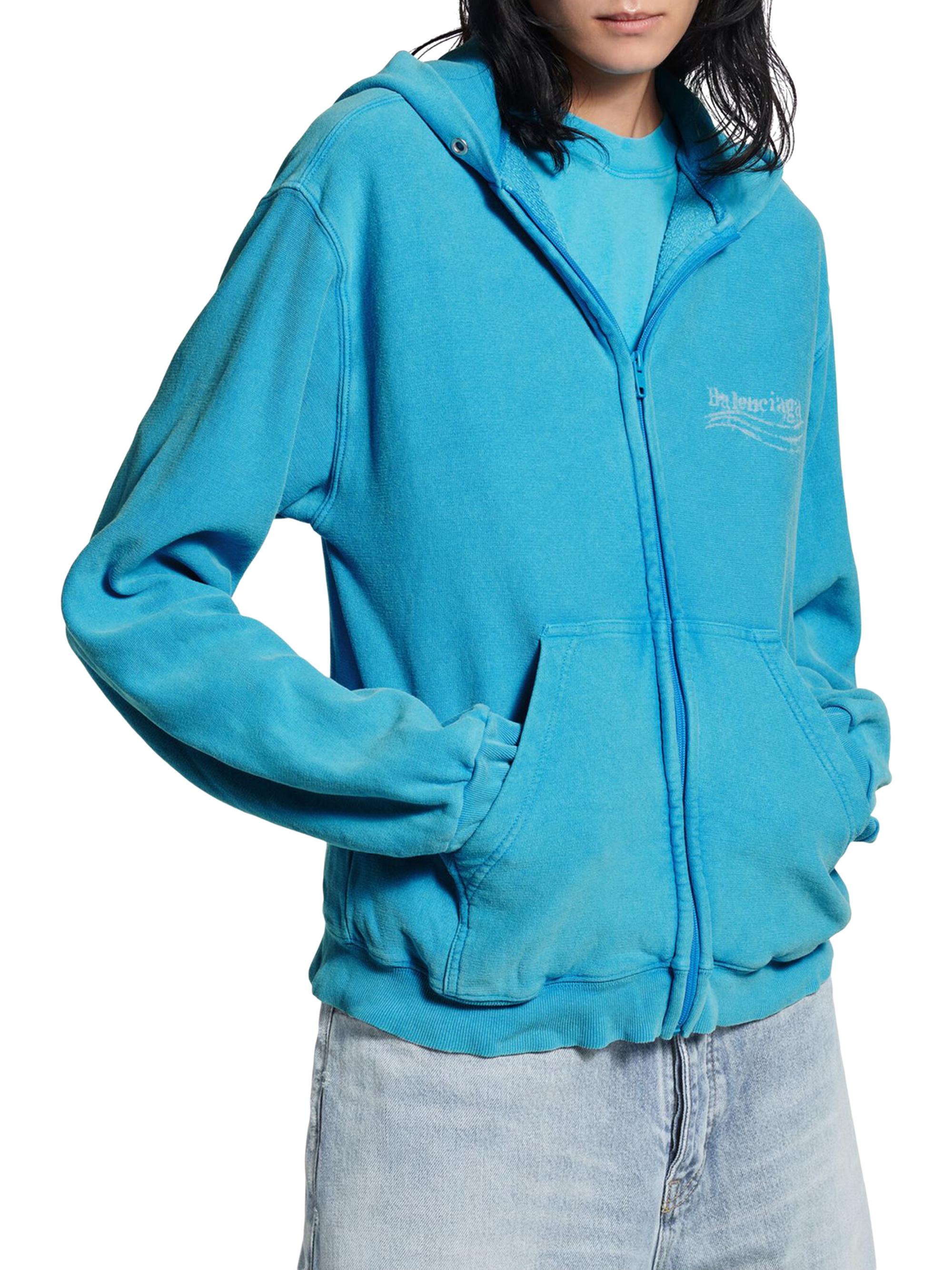 Balenciaga Washed Crayon Political Zip-Up Regular Fit Hoodie