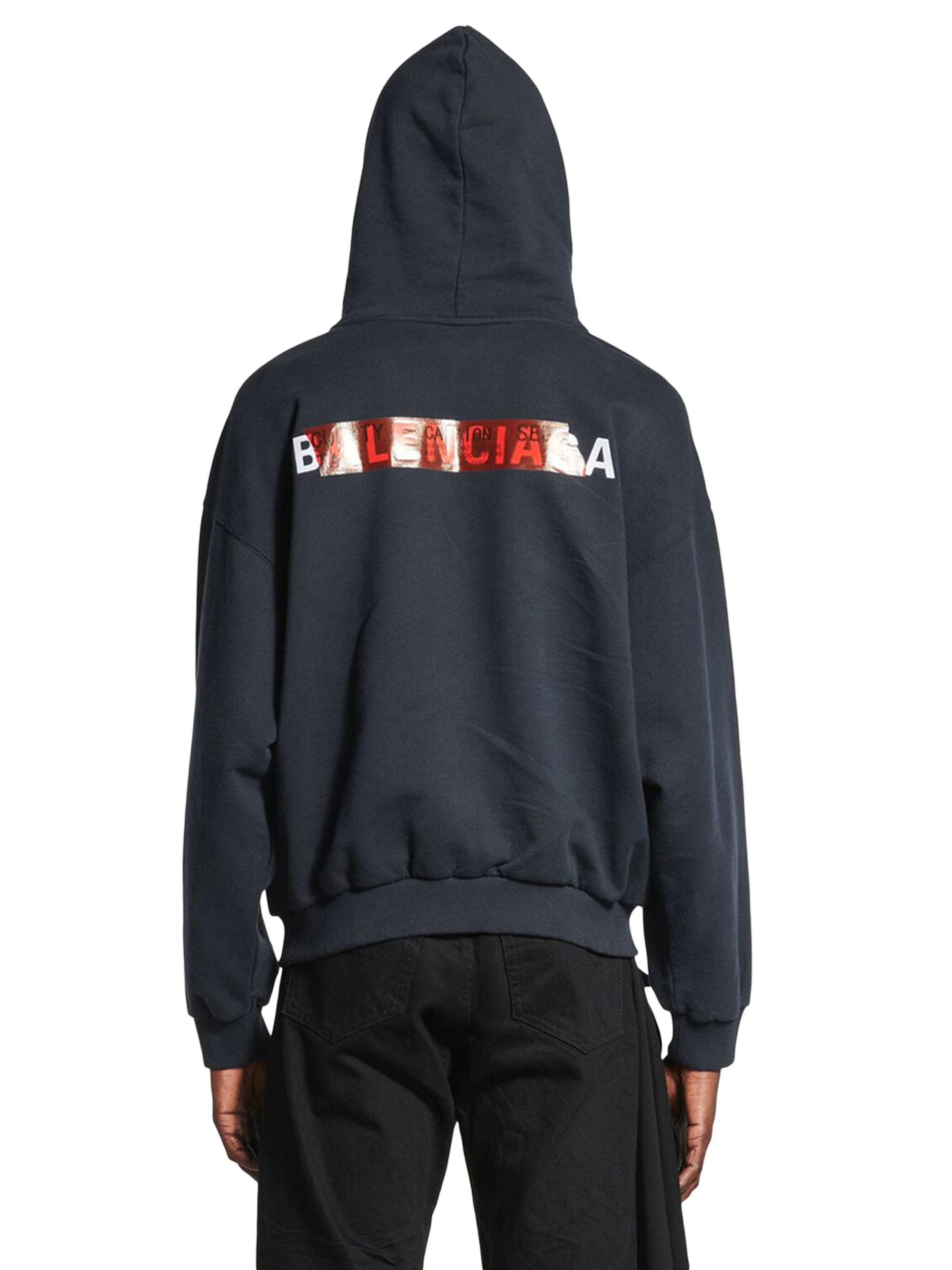 Balenciaga Taped Back Medium Fit Hoodie | Saks Fifth Avenue