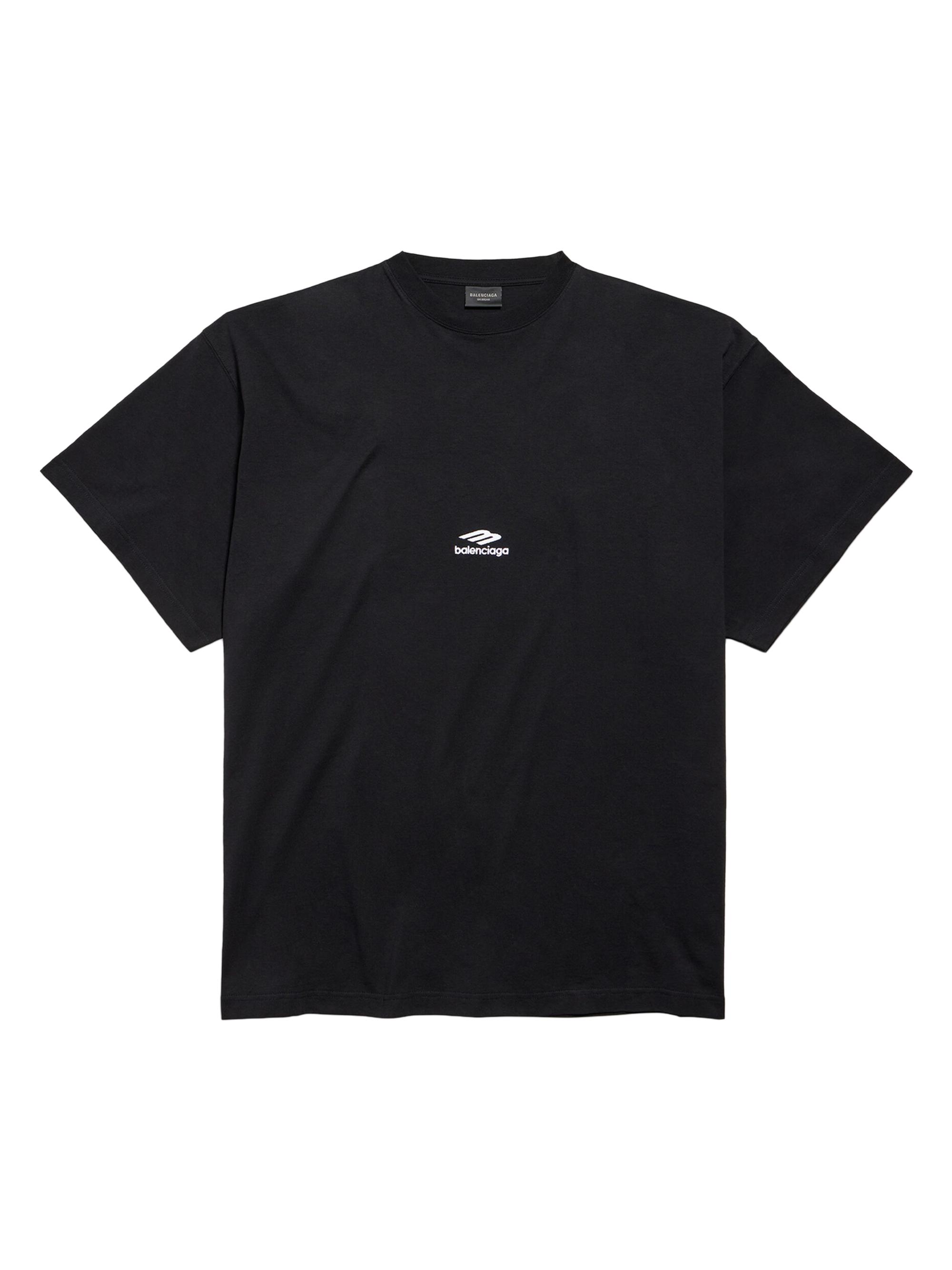 Balenciaga Men's 3B Sports Icon Oversized T-Shirt - Washed Black White