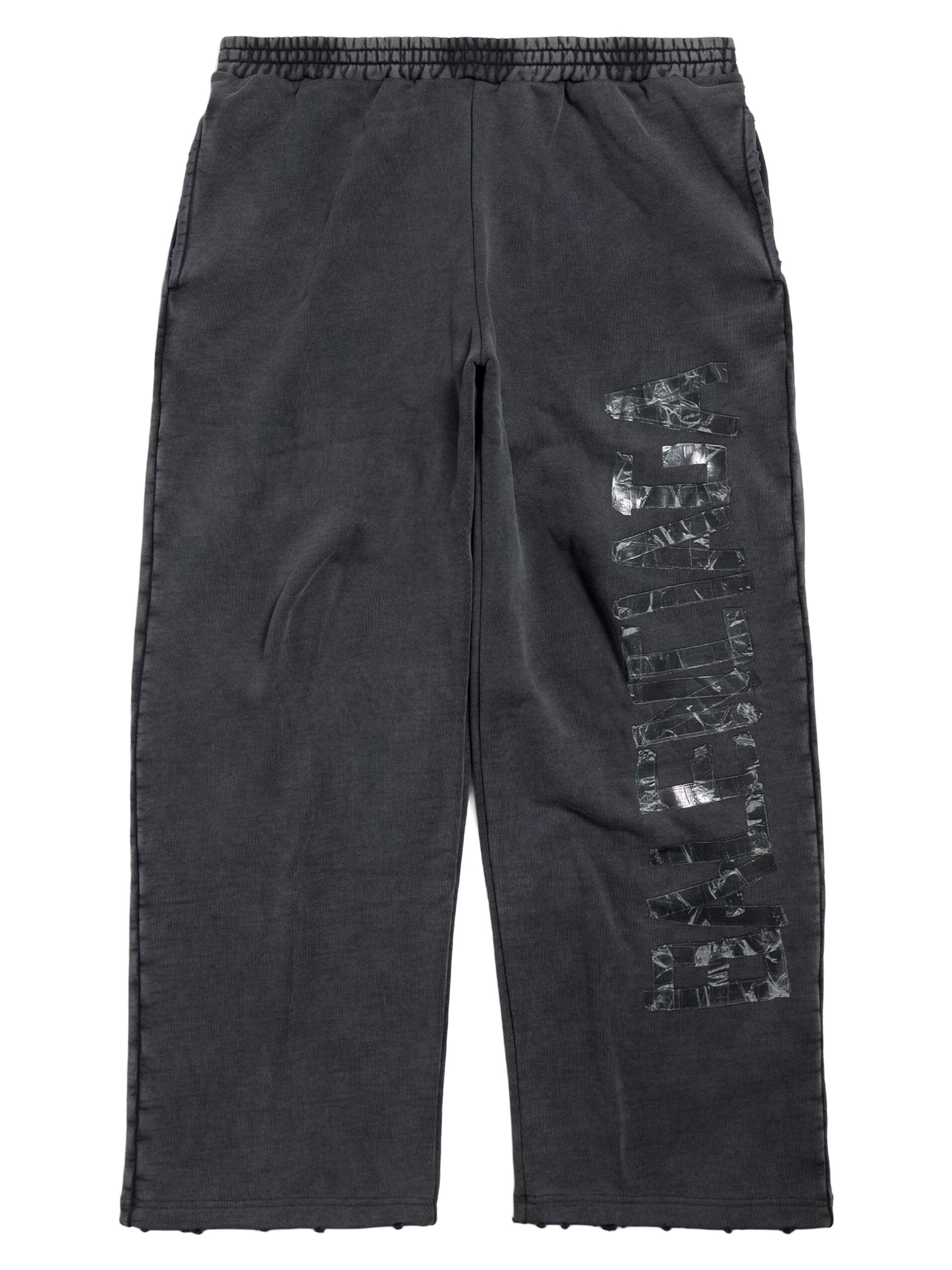 Balenciaga Men's Transparent Tape Baggy Pants - Faded Black White