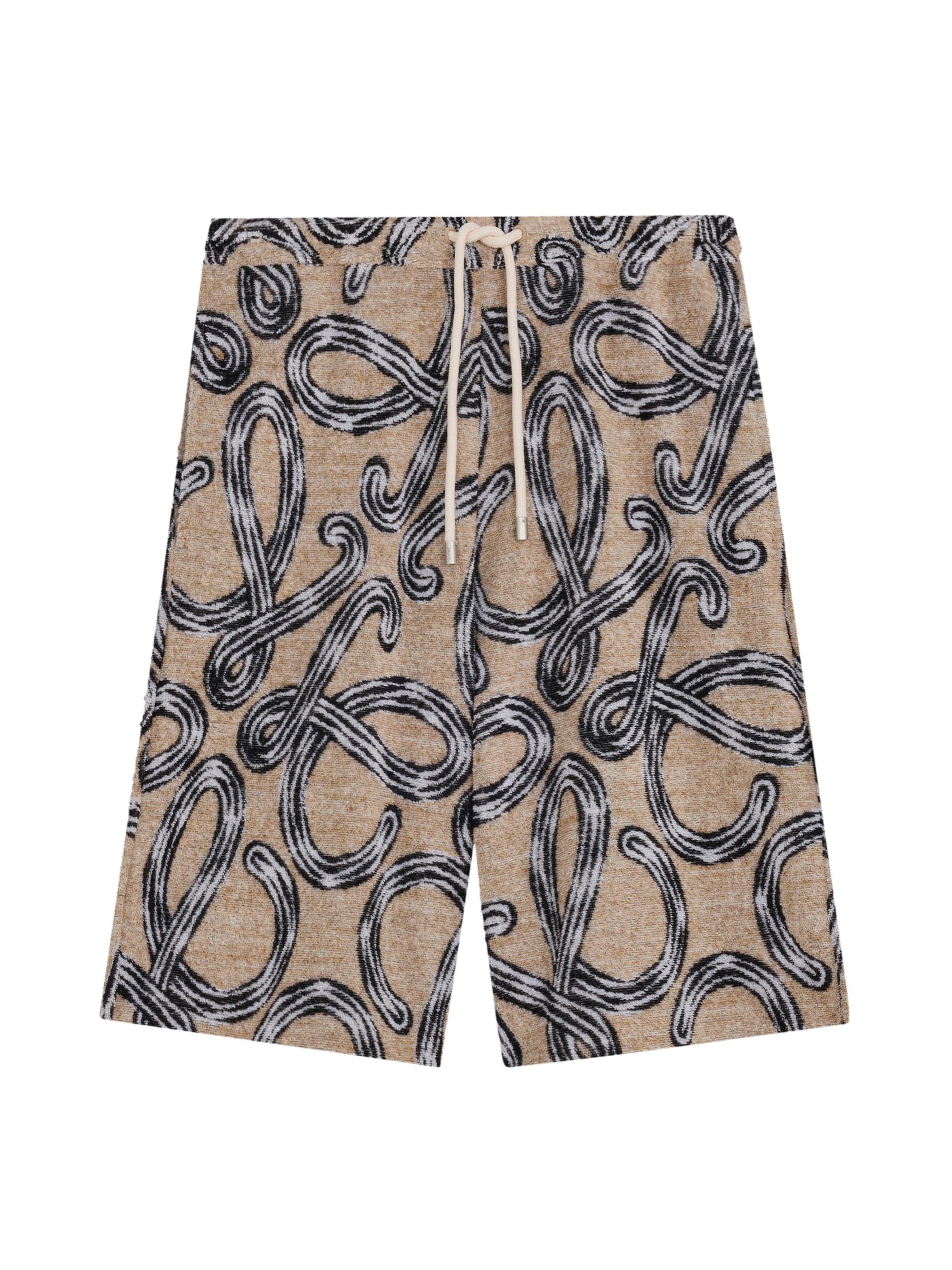 LOEWE Men's  x Paula's Ibiza Towel Terry Jacquard Shorts - Beige Black