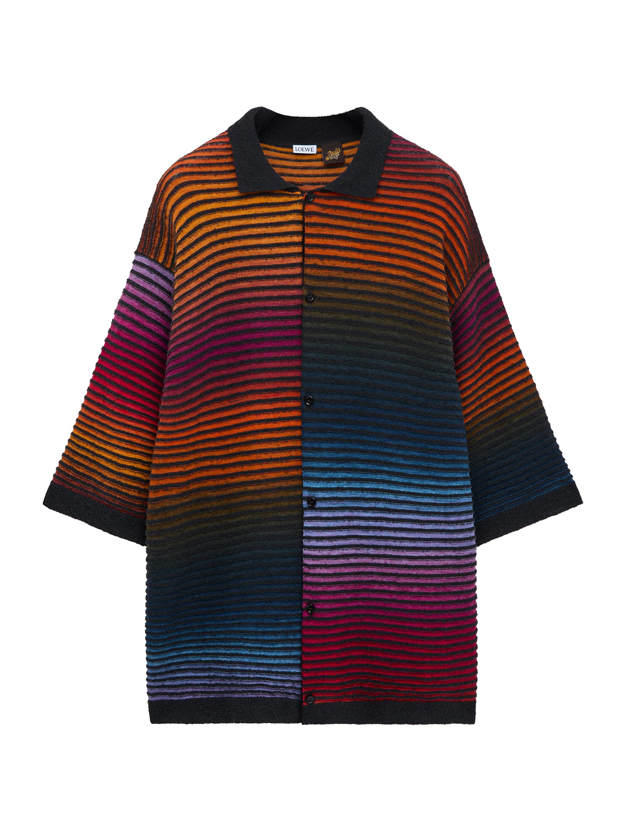 LOEWE Men's  x Paula's Ibiza Striped Knit Shirt - Multicolor Black