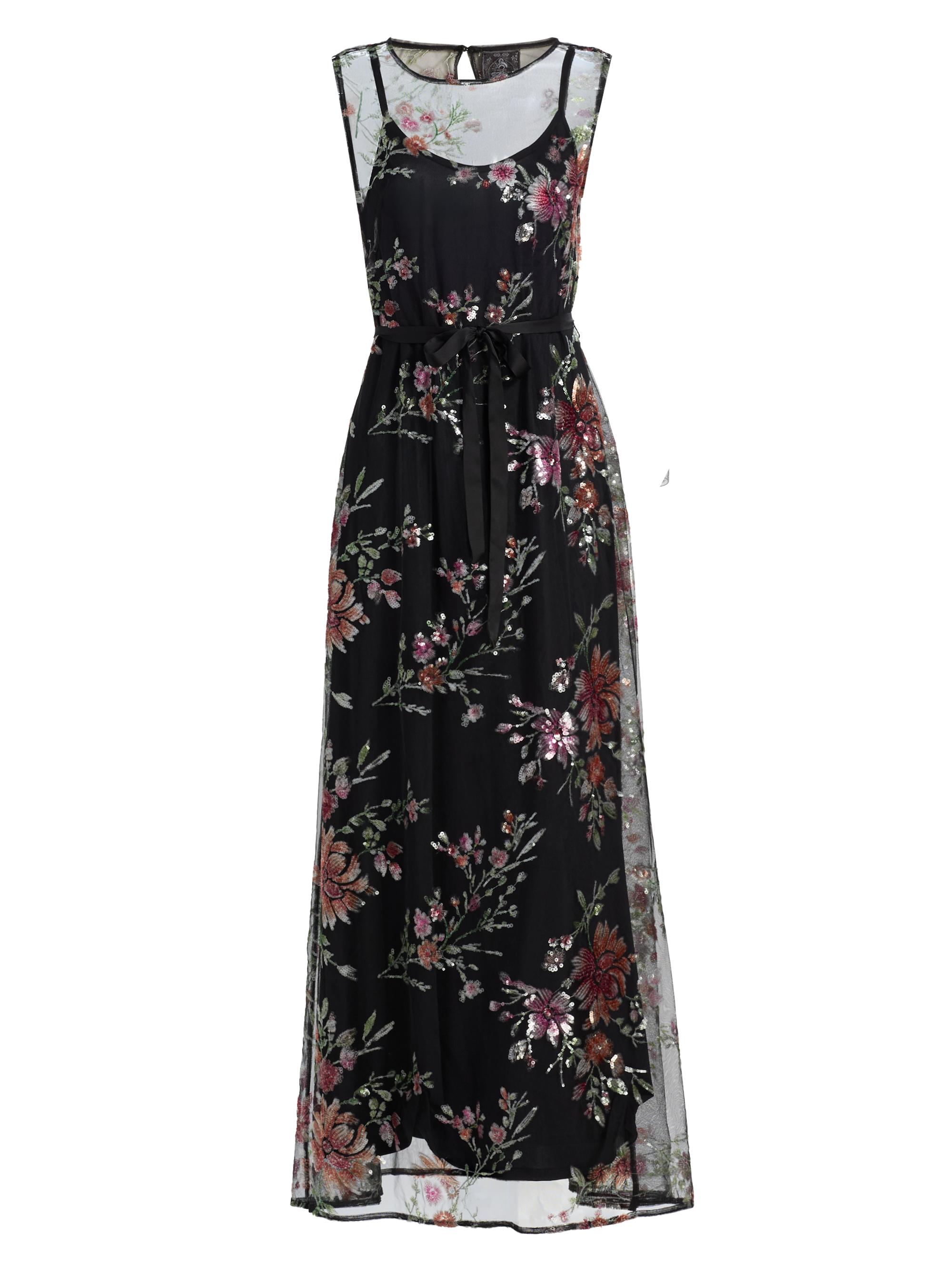 Johnny Was Women's Siza Floral Mesh Maxi Dress - Black