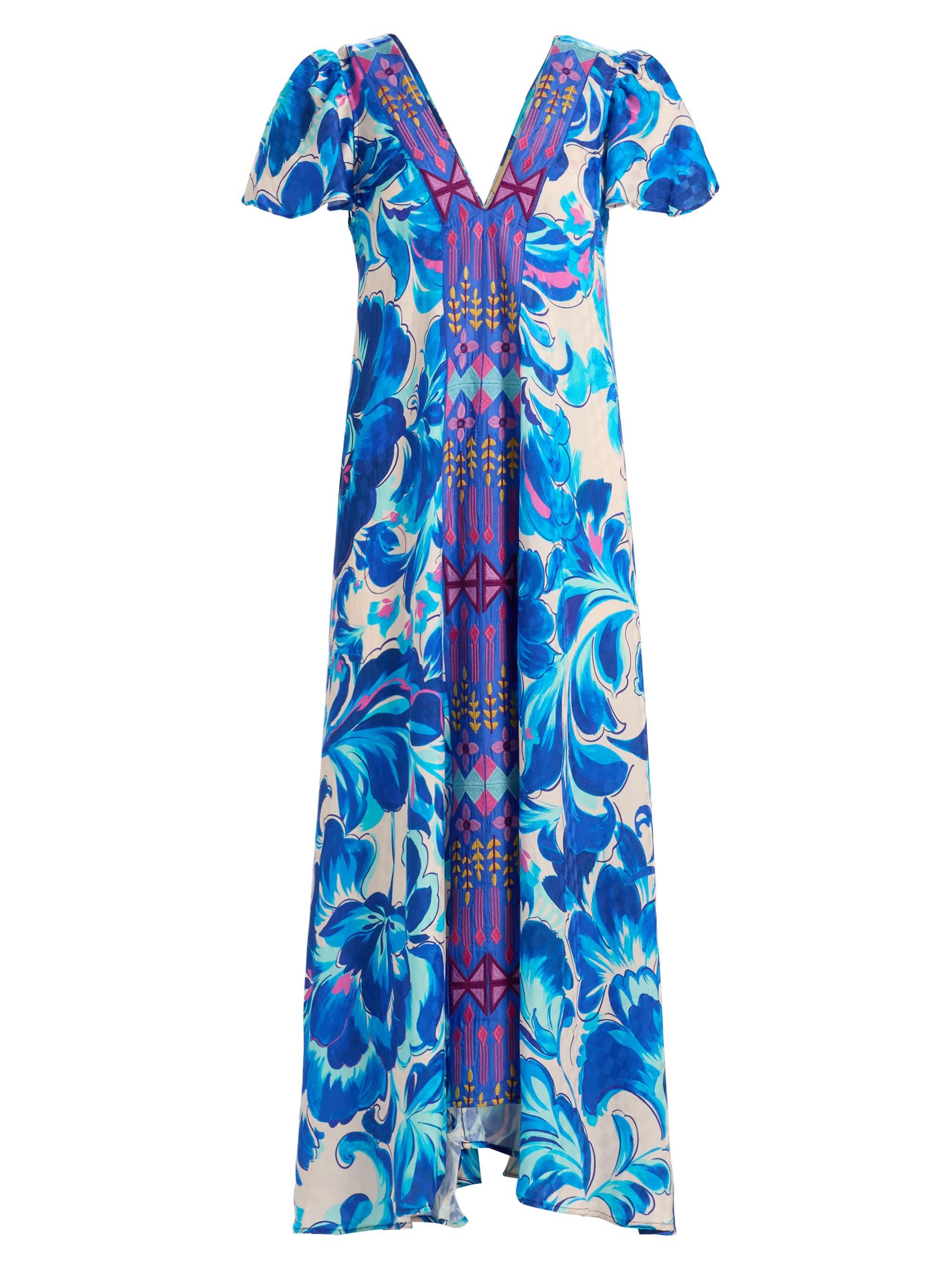 Johnny Was Women's Eva Flutter-Sleeve Midi-Dress - Liatris Scarf