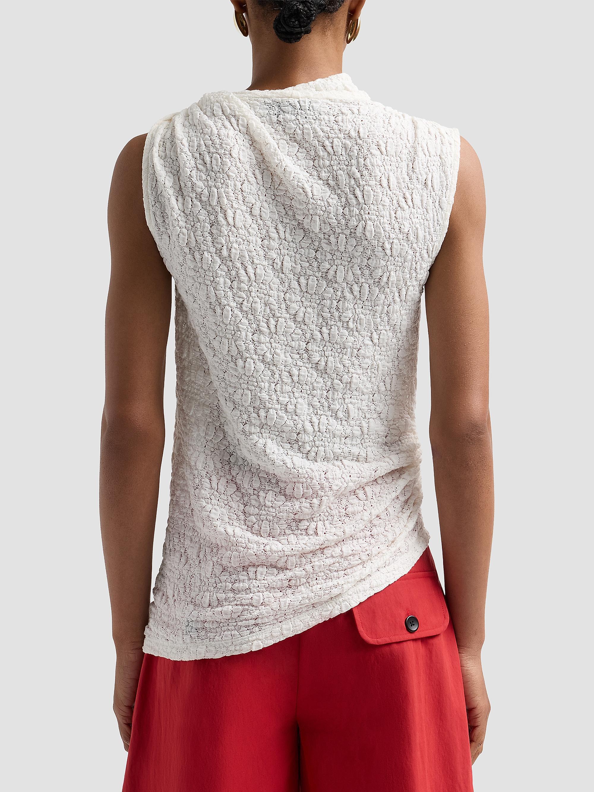 Proenza Schouler White Label Women's Circe Draped Floral Cotton-Blend Top - Alabaster | Thumbnail 3