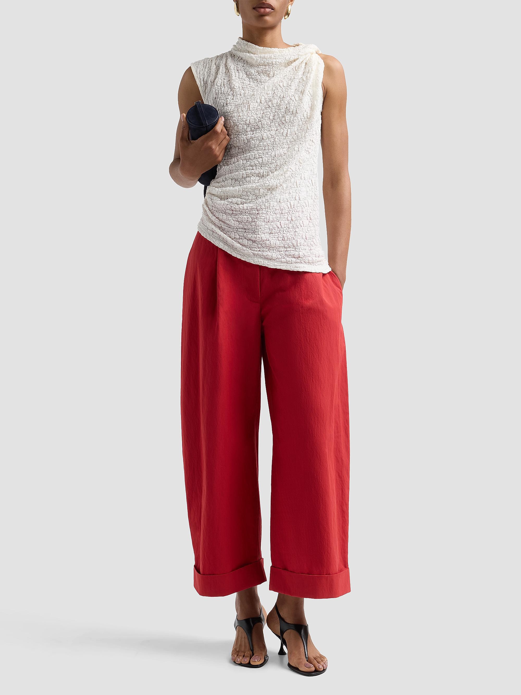 Proenza Schouler White Label Women's Circe Draped Floral Cotton-Blend Top - Alabaster | Thumbnail 2