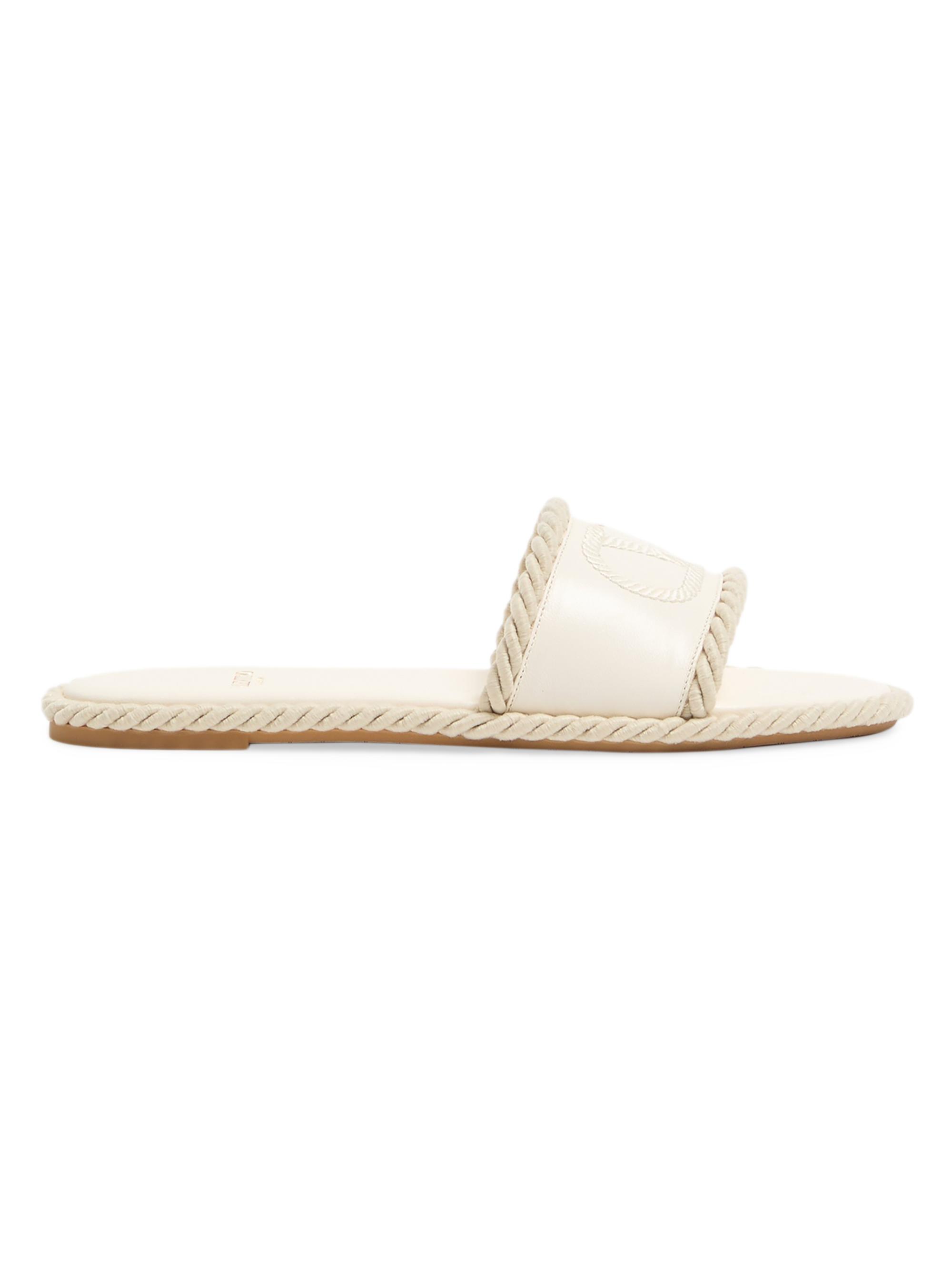 Valentino Garavani Women's VLogo Torchon Slide Sandals in Nappa Leather -