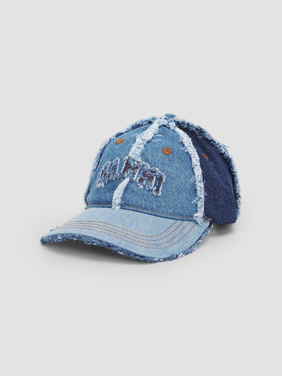 Ganni Denim Patchwork Baseball Cap | Saks Fifth Avenue display picture 3