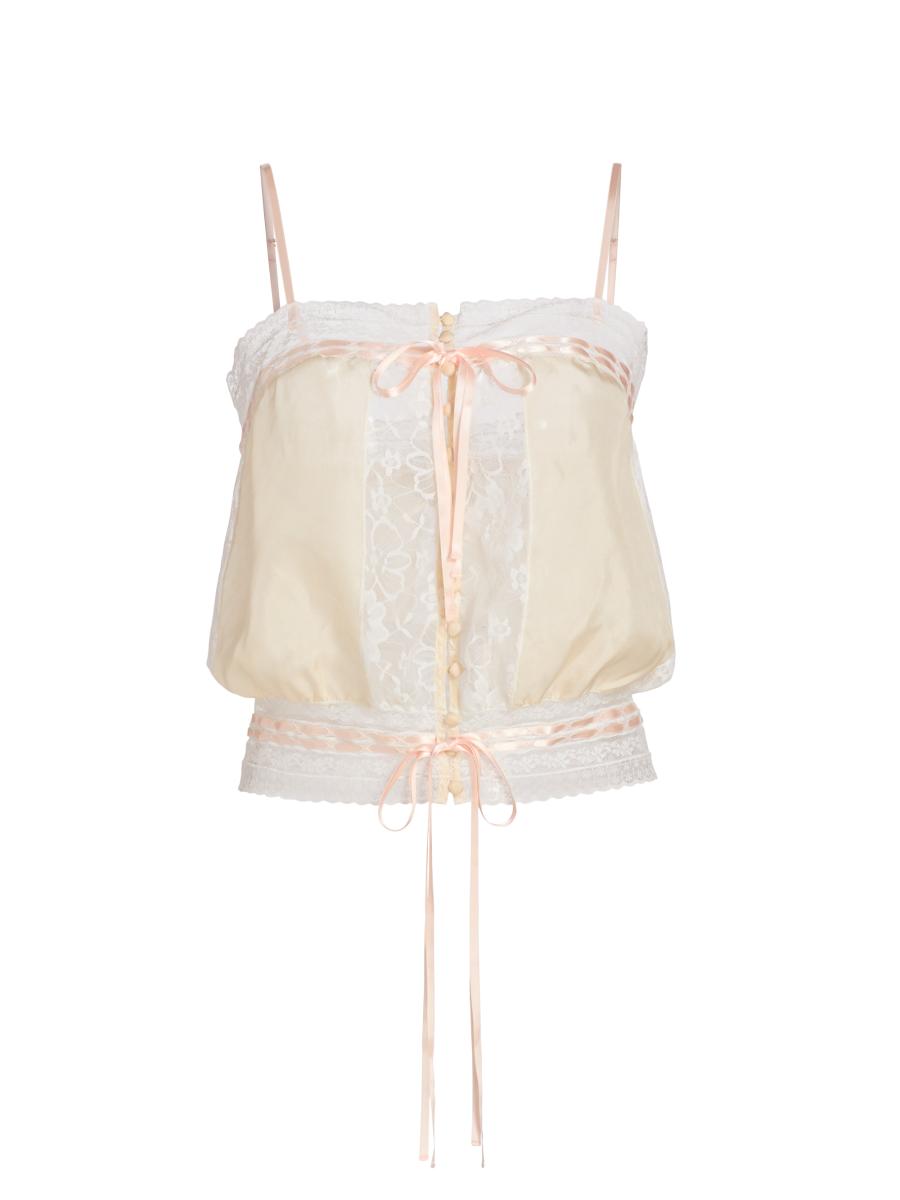 Ronny Kobo Laila Silk Lace-Trim Top | Saks Fifth Avenue
