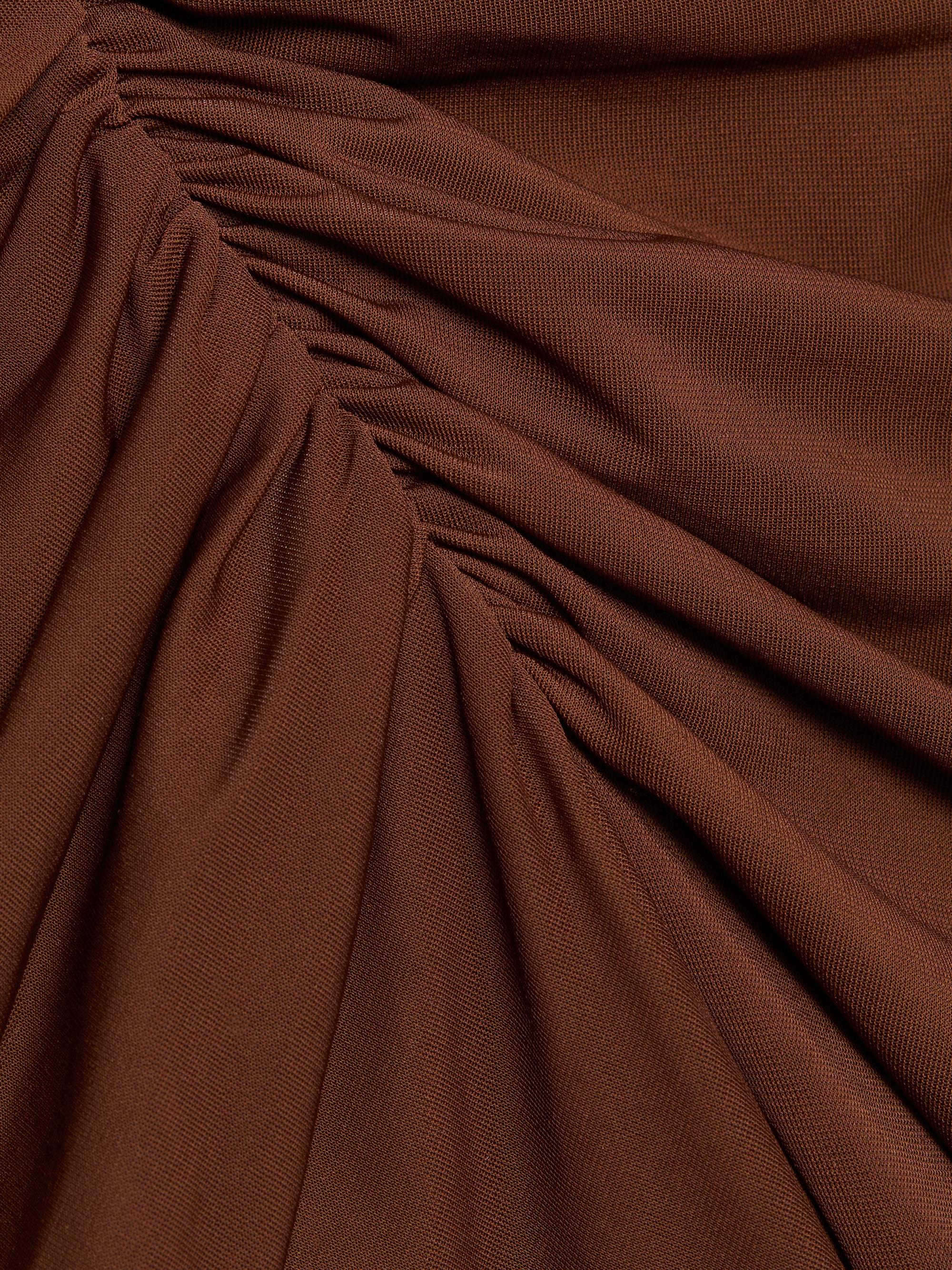 Ronny Kobo Women's Scorpio Ruched Column Maxi Dress - Brown | Thumbnail 7