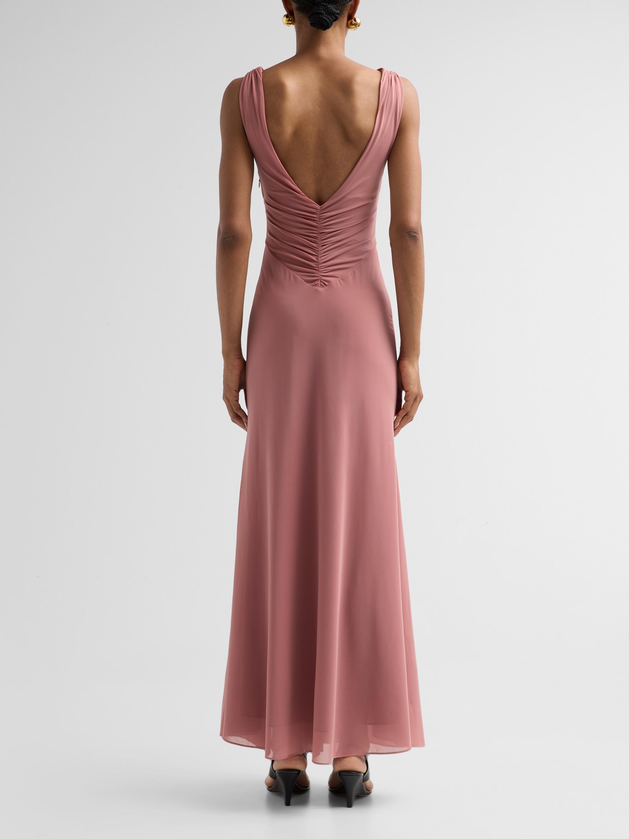Ronny Kobo Women's Carnelian Ruffle Cut-Out Maxi Dress - Cameo Brown | Thumbnail 3