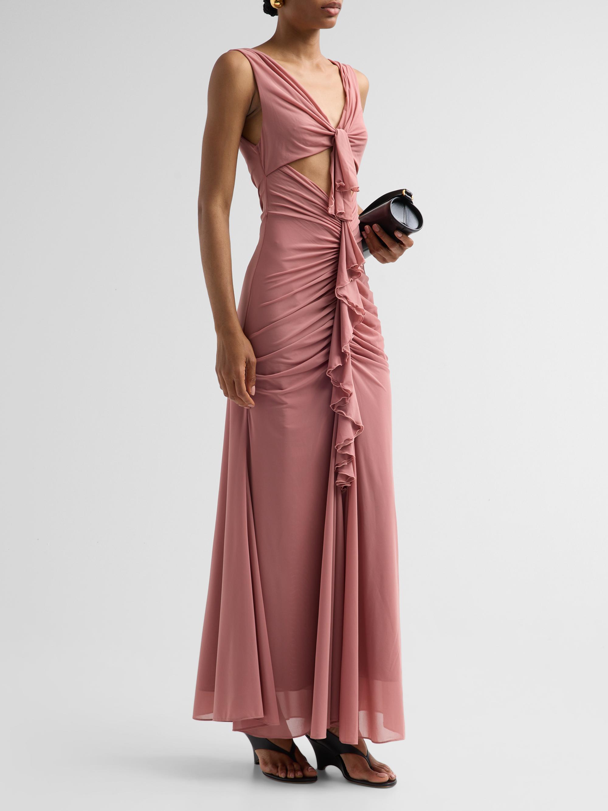 Ronny Kobo Women's Carnelian Ruffle Cut-Out Maxi Dress - Cameo Brown | Thumbnail 5