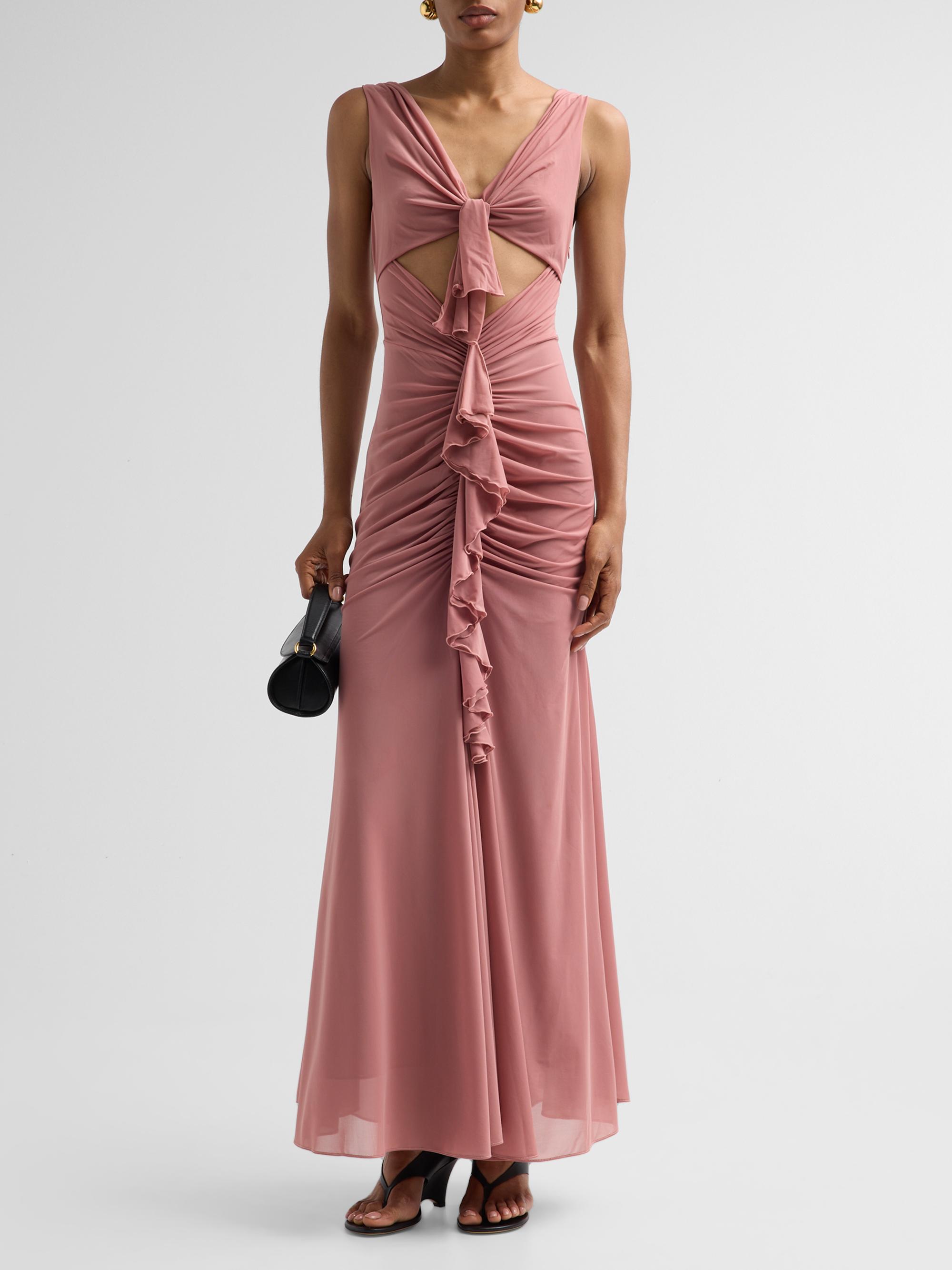 Ronny Kobo Women's Carnelian Ruffle Cut-Out Maxi Dress - Cameo Brown | Thumbnail 2