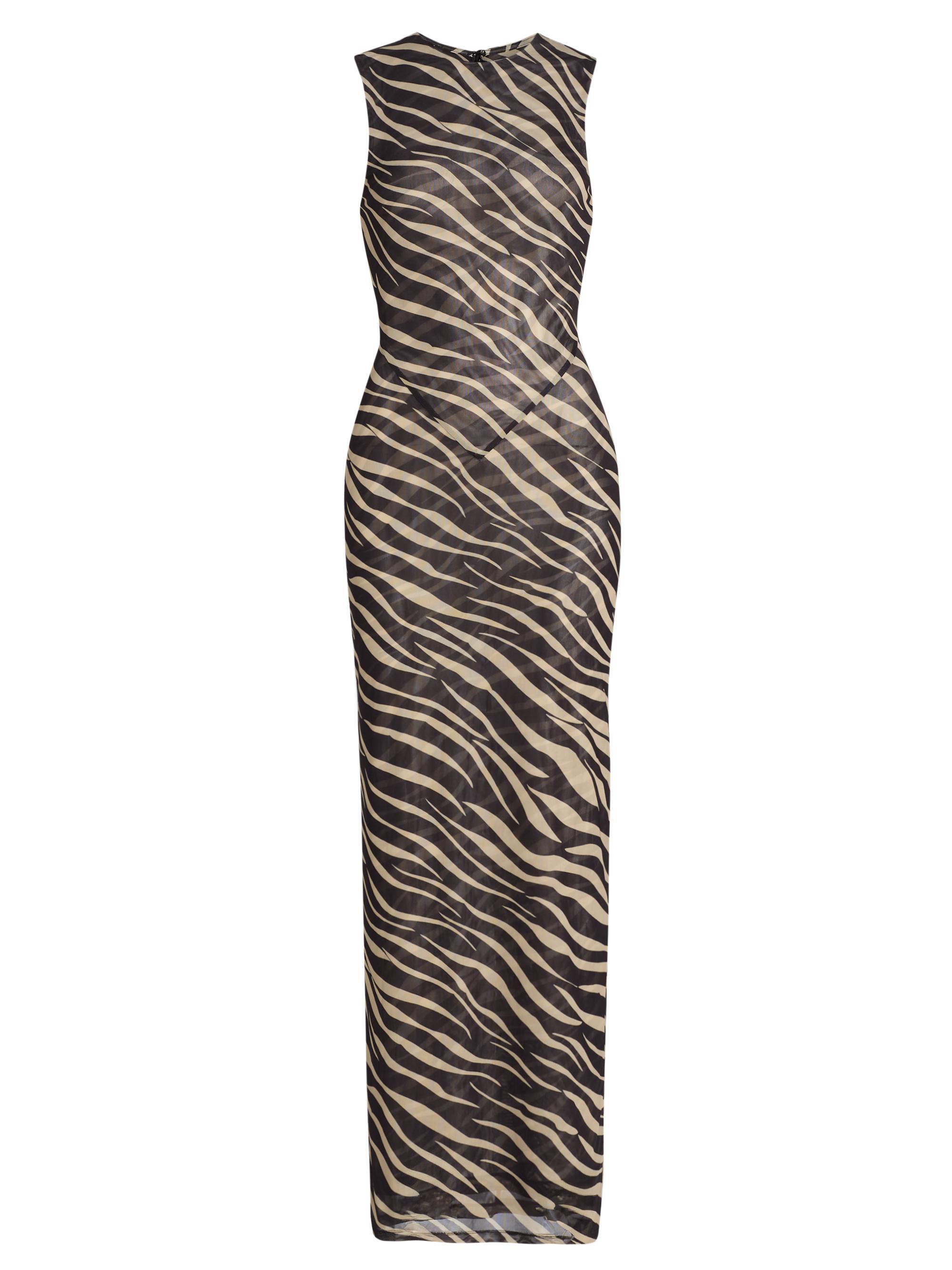 Ronny Kobo Affina Zebra Print Silk Halterneck Dress | Saks Fifth Avenue