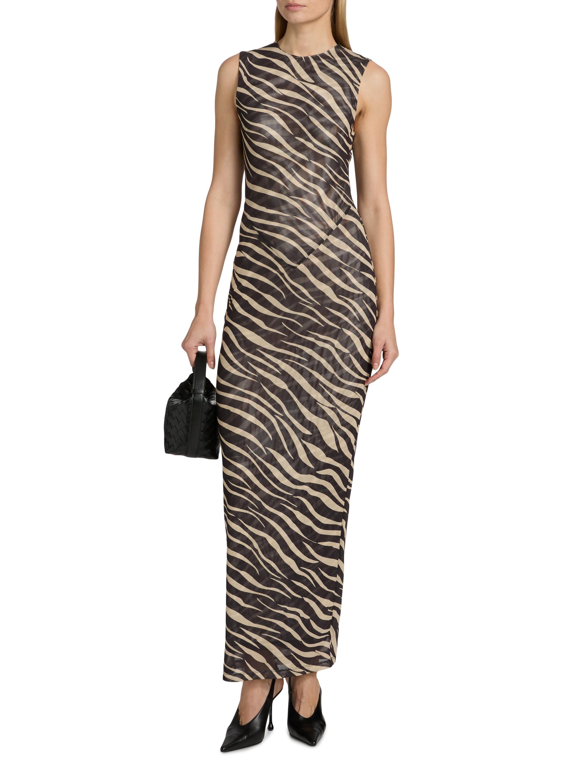 Ronny Kobo Women's Krisa Zebra Striped Column Maxi Dress - Zebra | Thumbnail 3