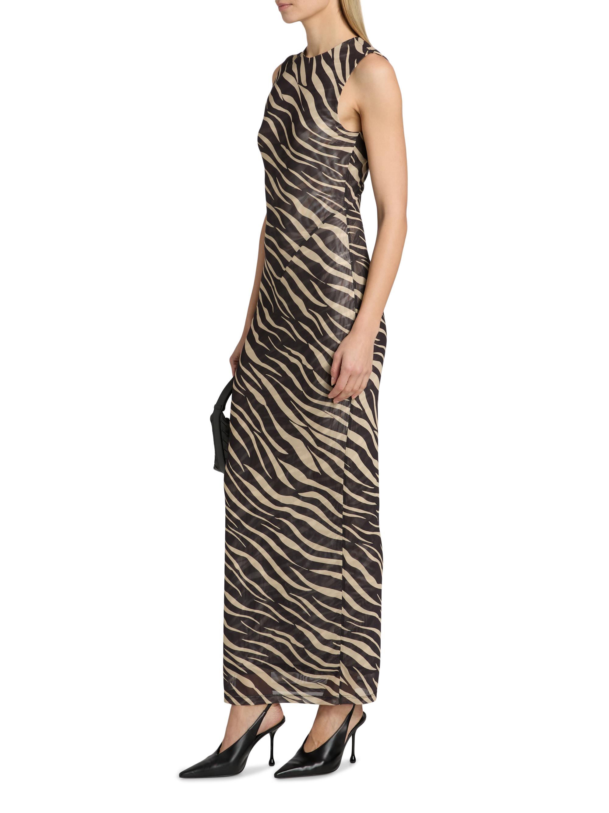 Ronny Kobo Women's Krisa Zebra Striped Column Maxi Dress - Zebra | Thumbnail 4