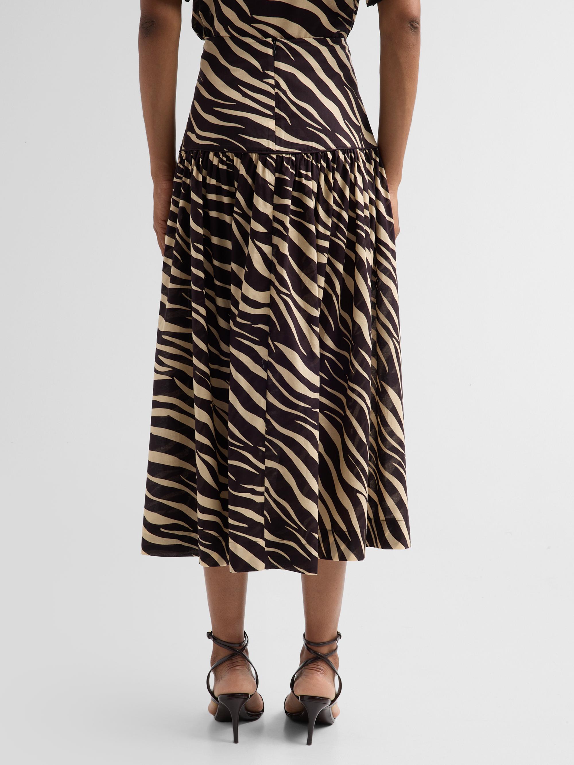 Ronny Kobo Women's Feyre Zebra-Striped Drop-Waist Skirt - Zebra | Thumbnail 3