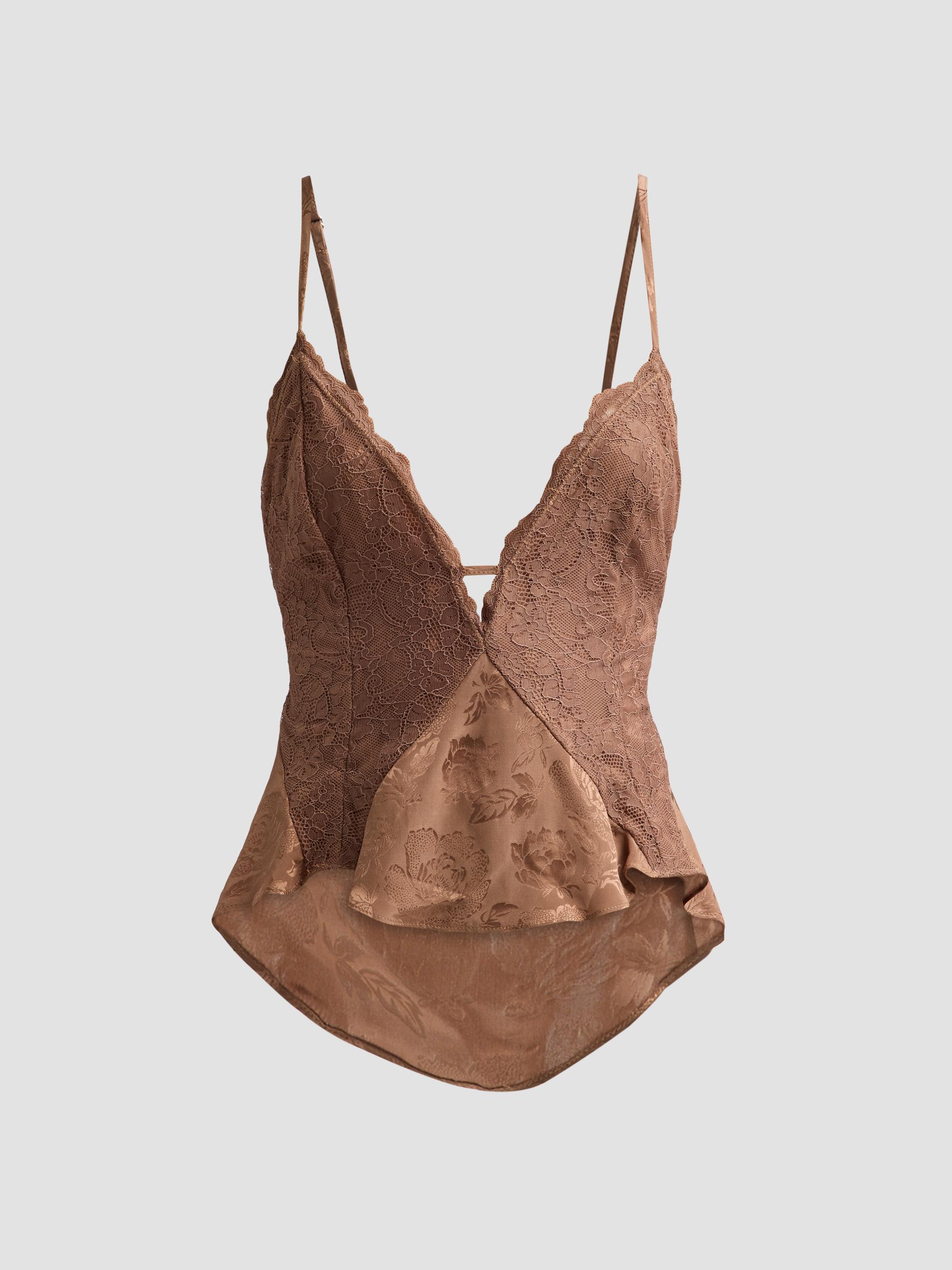 Ronny Kobo Women's Danielle Floral Lace Silk-Blend Tank - Brown