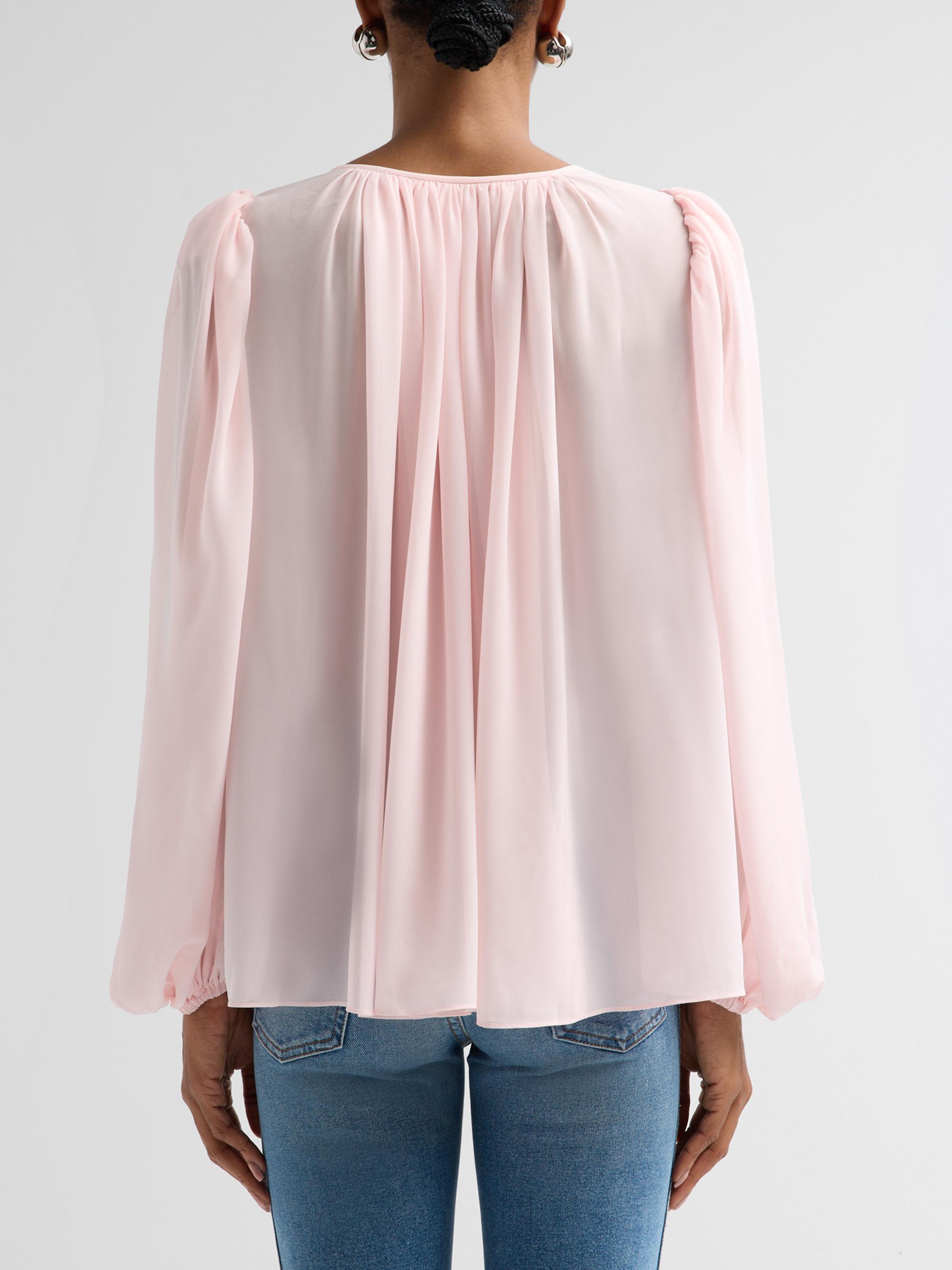 Ronny Kobo Women's Ivette Tie-Front Top - Ballet Pink | Thumbnail 3