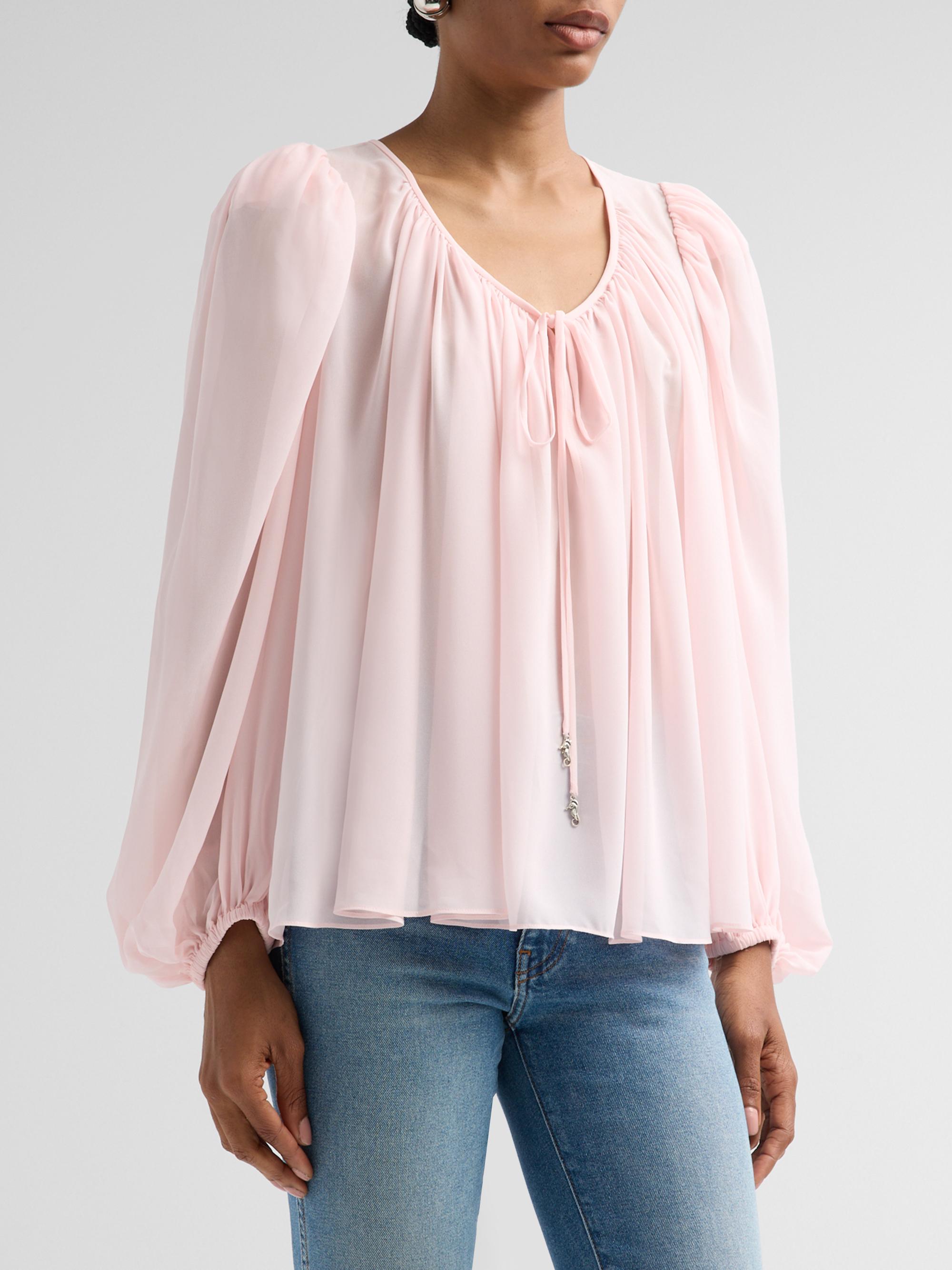 Ronny Kobo Women's Ivette Tie-Front Top - Ballet Pink | Thumbnail 4